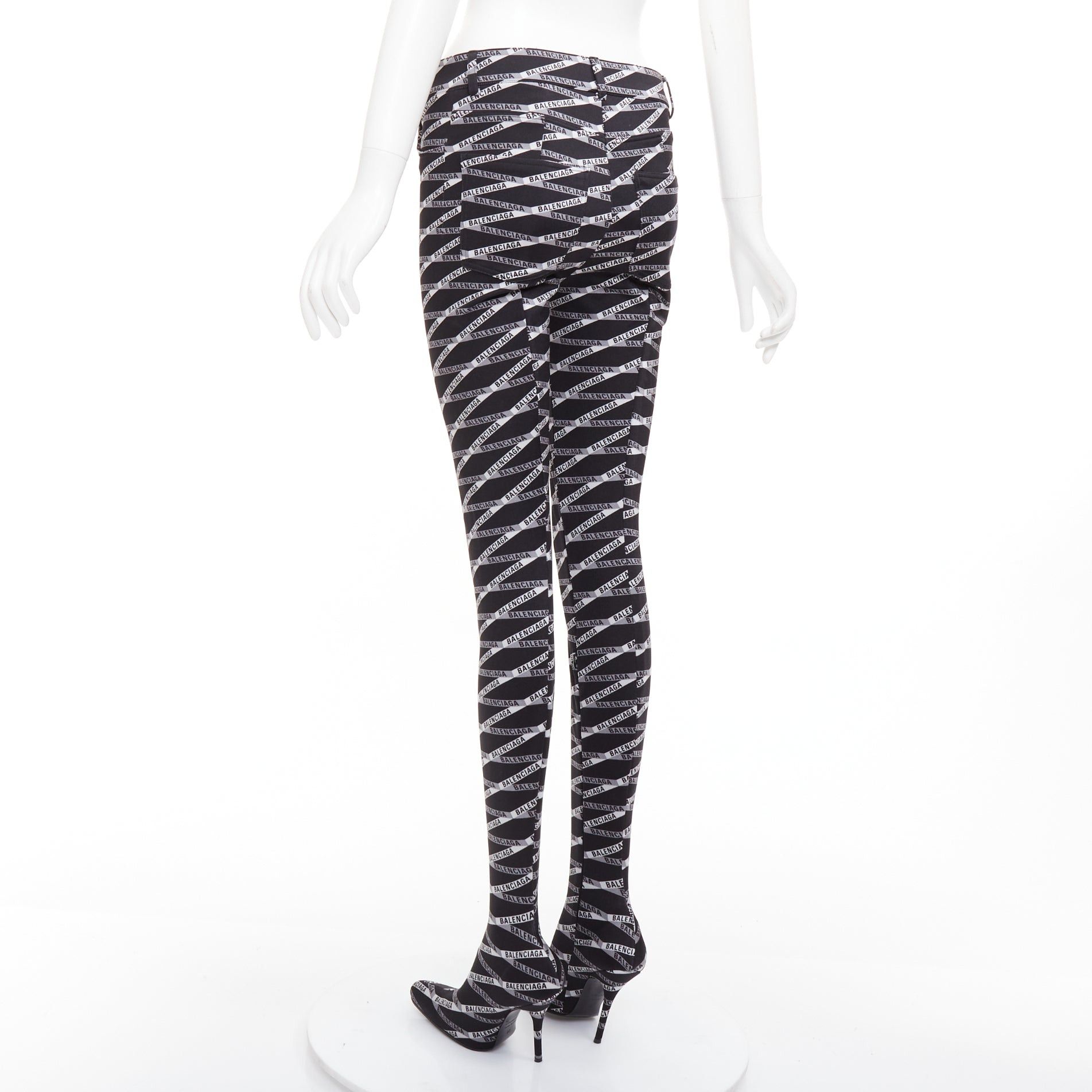 Balenciaga rare BALENCIAGA Runway Demna Pantashoe black logo high heel boots pants IT38 EU37 Size US 7 / IT 37 - 5 Thumbnail