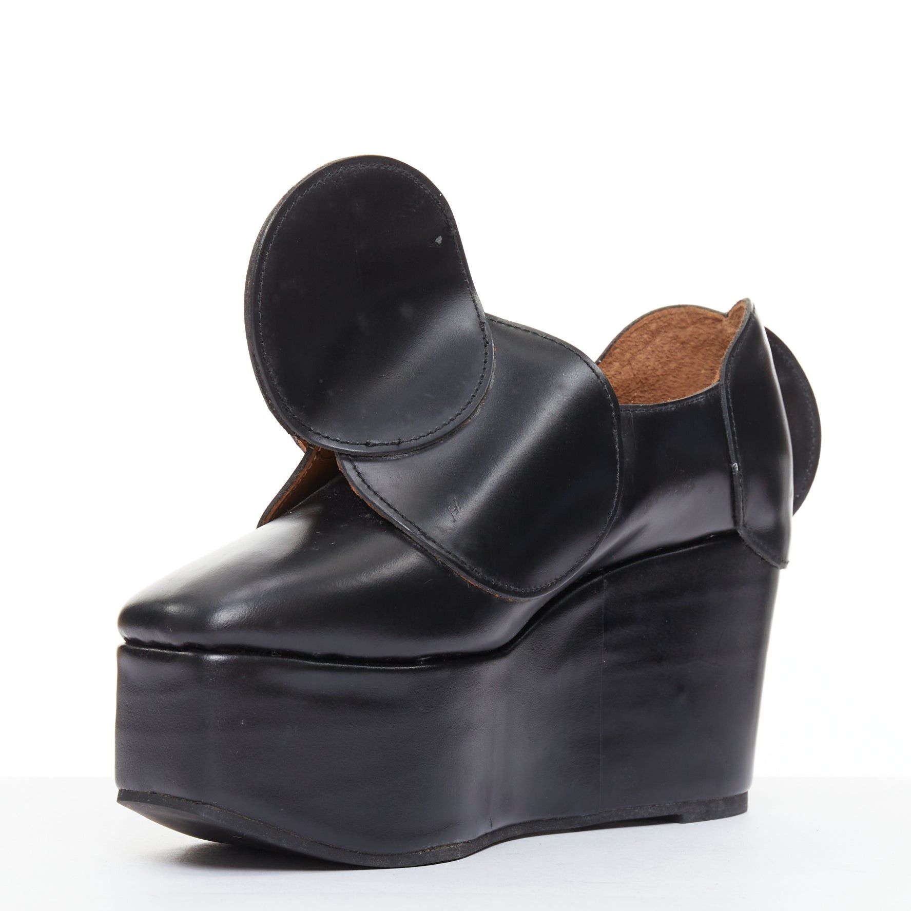 Junya Watanabe JUNYA WATANABE black leather circle embellished platorm brogue shoes XS Size US 7 / IT 37 - 4 Thumbnail