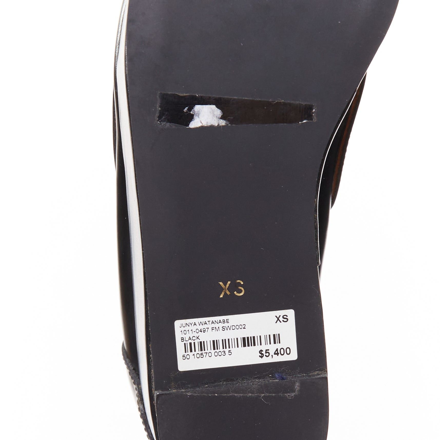 Junya Watanabe JUNYA WATANABE black leather circle embellished platorm brogue shoes XS Size US 7 / IT 37 - 10 Thumbnail