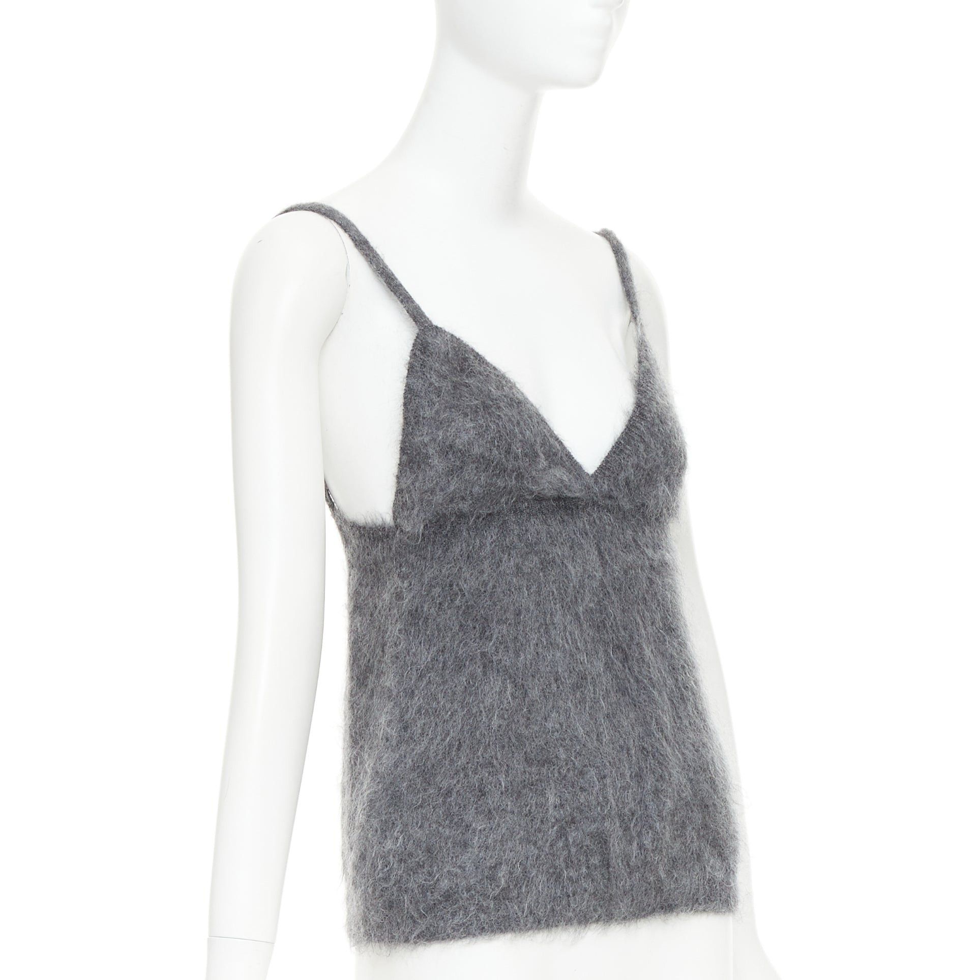Prada PRADA 2017 fluffy grey mohair blend strappy camisole top IT38 XS Size XS / US 0-2 / IT 36-38 - 3 Thumbnail