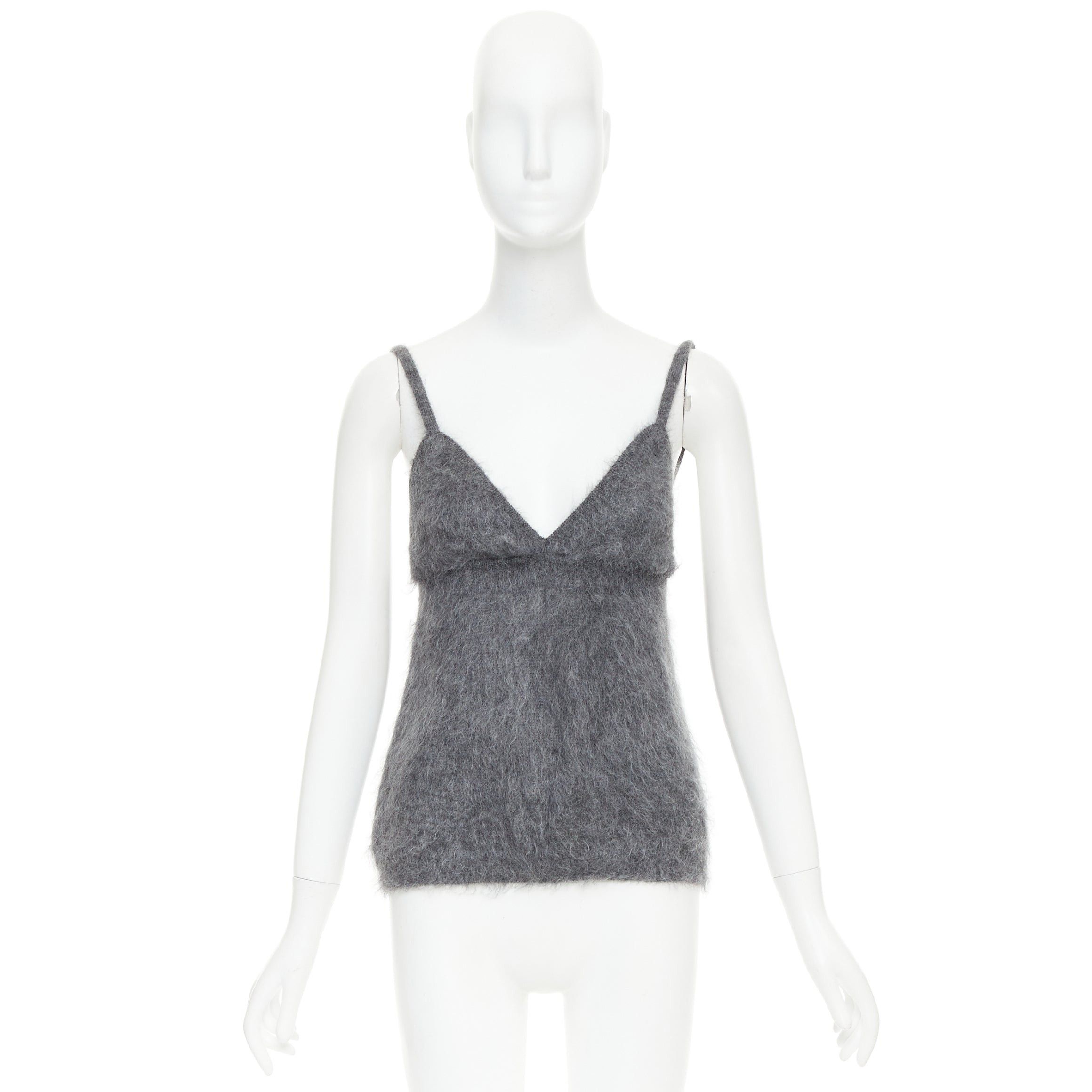 Prada PRADA 2017 fluffy grey mohair blend strappy camisole top IT38 XS Size XS / US 0-2 / IT 36-38 - 9 Thumbnail
