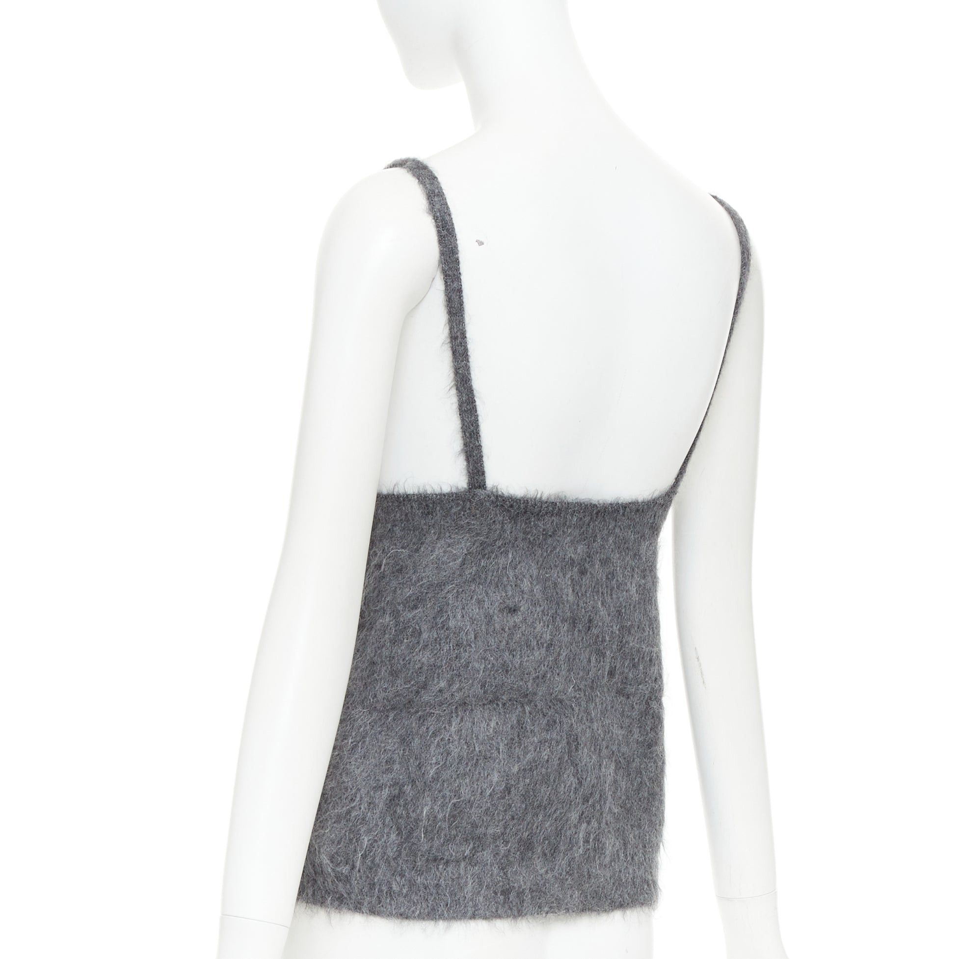Prada PRADA 2017 fluffy grey mohair blend strappy camisole top IT38 XS Size XS / US 0-2 / IT 36-38 - 6 Thumbnail