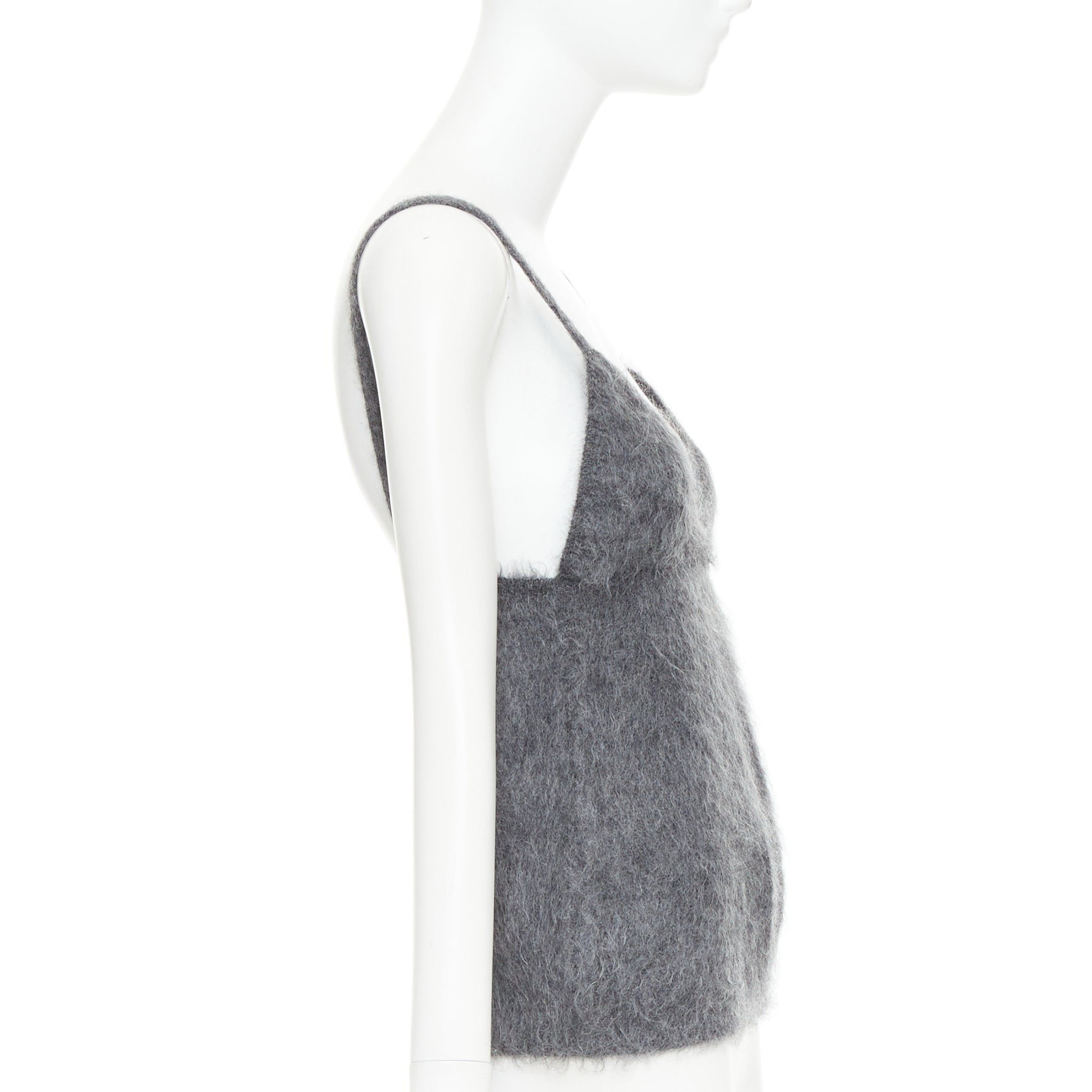 Prada PRADA 2017 fluffy grey mohair blend strappy camisole top IT38 XS Size XS / US 0-2 / IT 36-38 - 4 Thumbnail