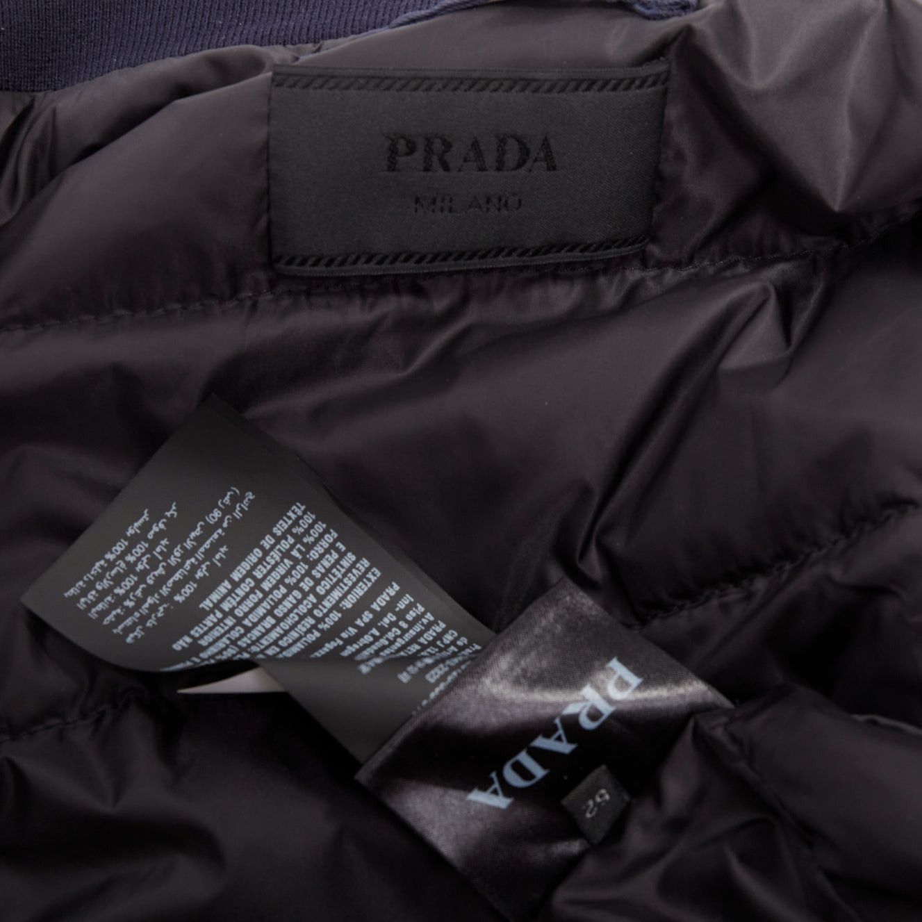 Prada PRADA 2016 navy nylon zip pockets padded down oversized bomber jacket IT52 XL Size US XL / EU 56 / 4 - 9 Thumbnail