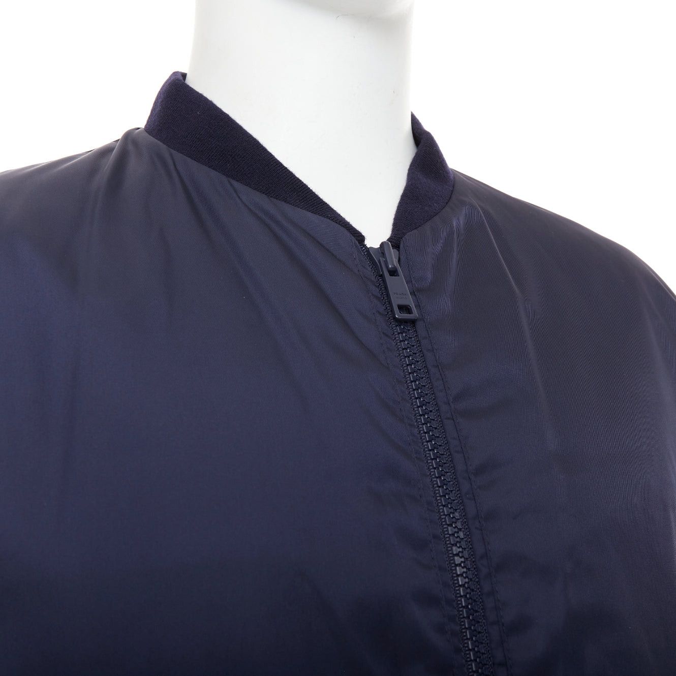 Prada PRADA 2016 navy nylon zip pockets padded down oversized bomber jacket IT52 XL Size US XL / EU 56 / 4 - 2 Thumbnail