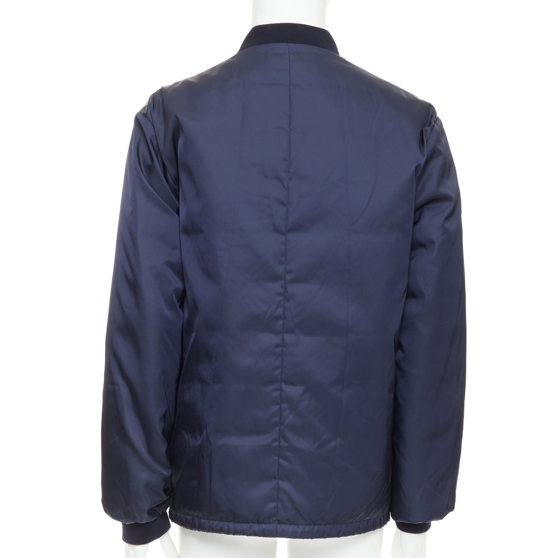 Prada PRADA 2016 navy nylon zip pockets padded down oversized bomber jacket IT52 XL Size US XL / EU 56 / 4 - 6 Thumbnail