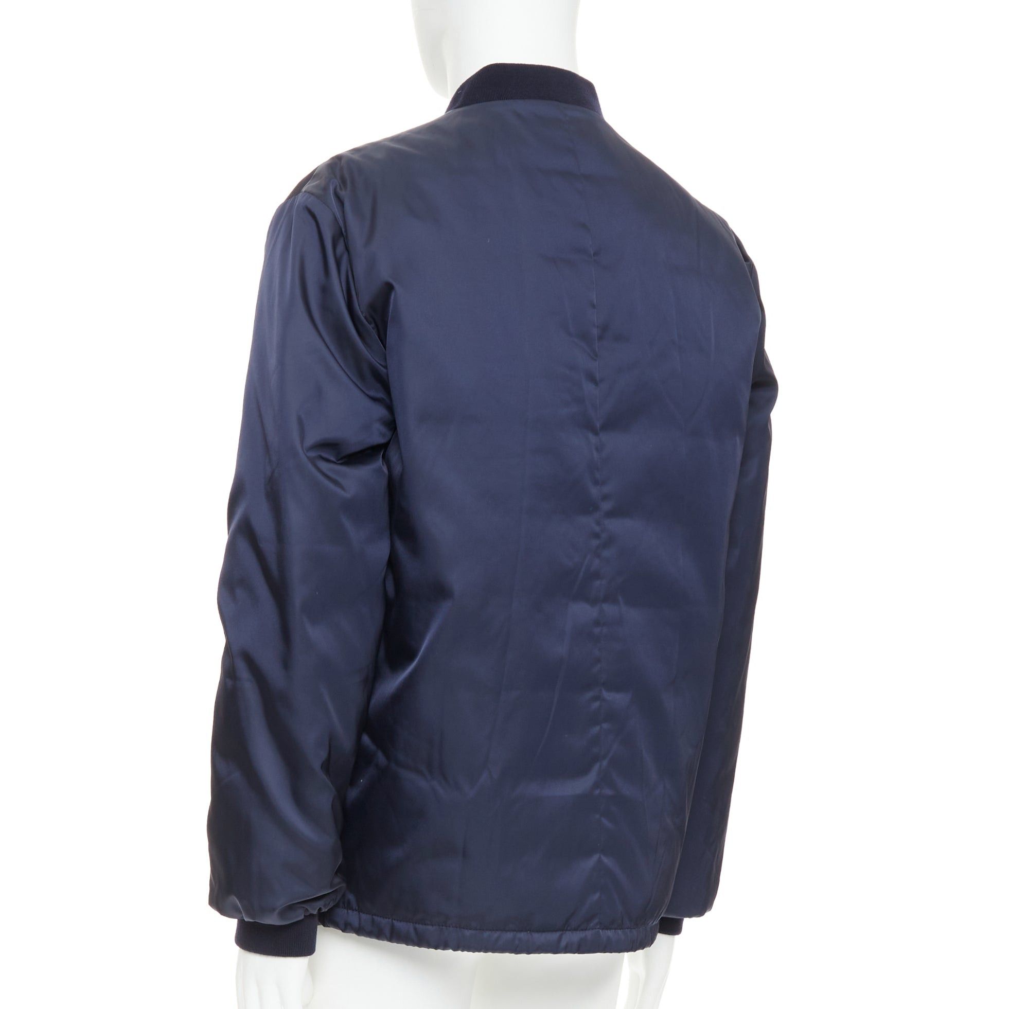 Prada PRADA 2016 navy nylon zip pockets padded down oversized bomber jacket IT52 XL Size US XL / EU 56 / 4 - 7 Thumbnail