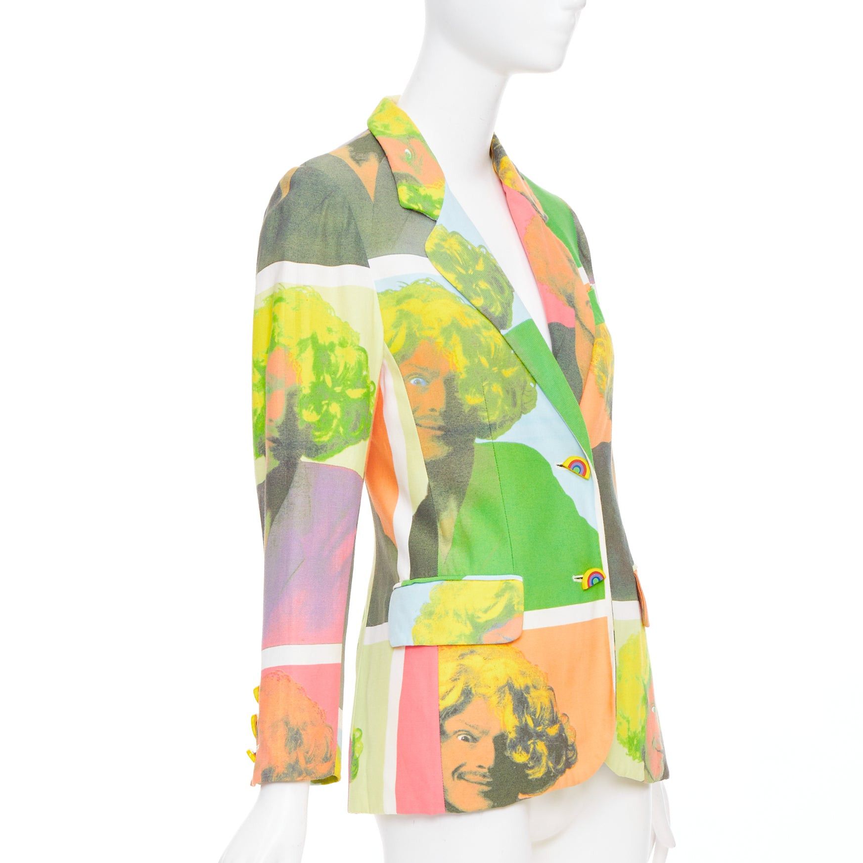 Moschino rare MOSCHINO 1994 Runway Pop Art Self Portrait rainbow button blazer IT38 XS Size XS / US 0-2 / IT 36-38 - 4 Thumbnail