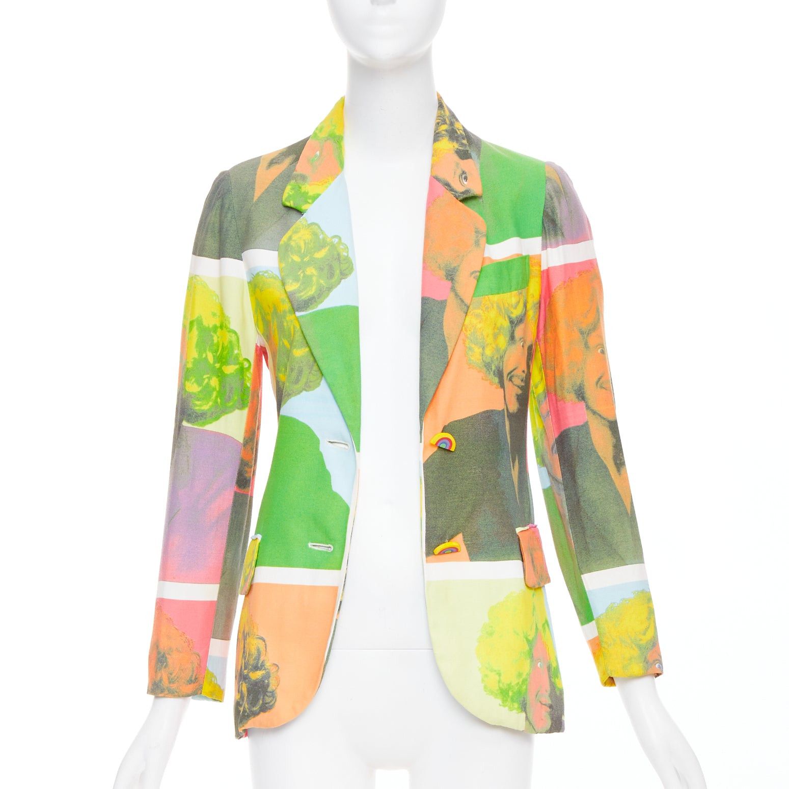Moschino rare MOSCHINO 1994 Runway Pop Art Self Portrait rainbow button blazer IT38 XS Size XS / US 0-2 / IT 36-38 - 3 Thumbnail