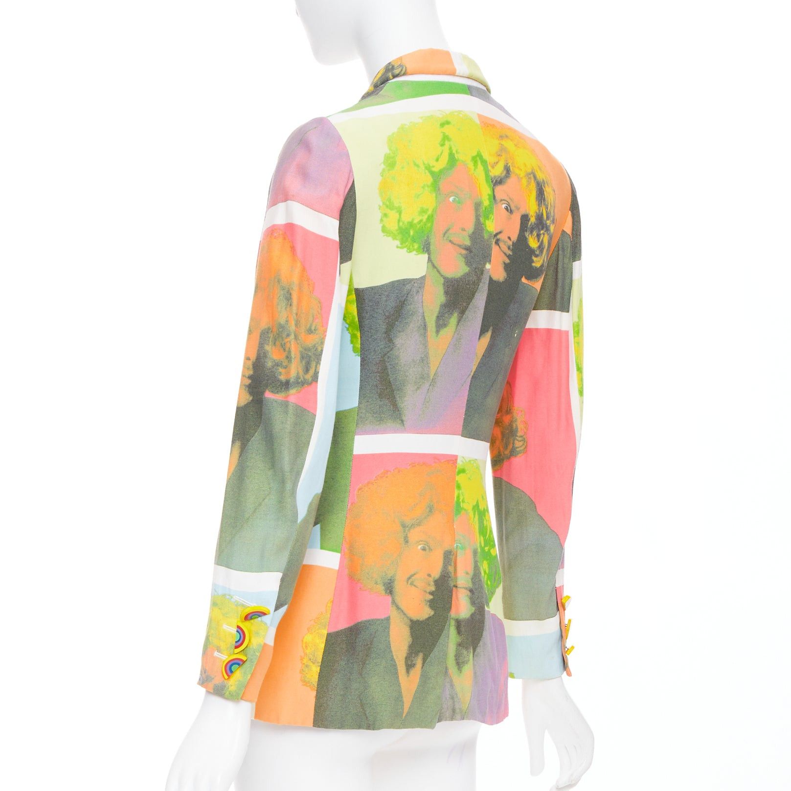 Moschino rare MOSCHINO 1994 Runway Pop Art Self Portrait rainbow button blazer IT38 XS Size XS / US 0-2 / IT 36-38 - 7 Thumbnail