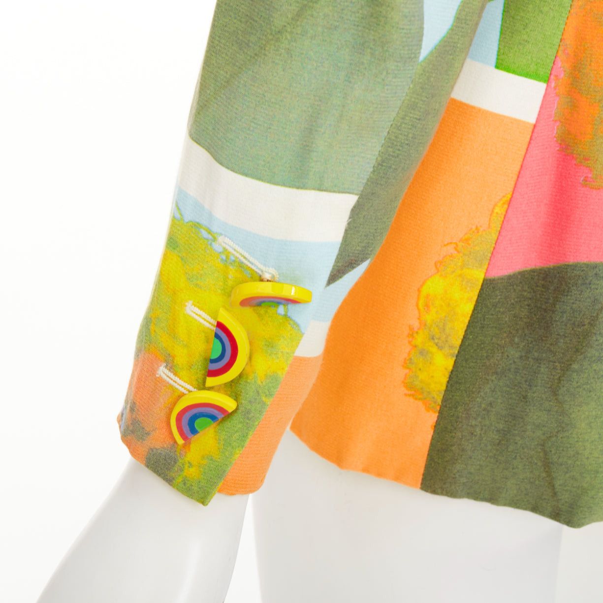 Moschino rare MOSCHINO 1994 Runway Pop Art Self Portrait rainbow button blazer IT38 XS Size XS / US 0-2 / IT 36-38 - 2 Thumbnail