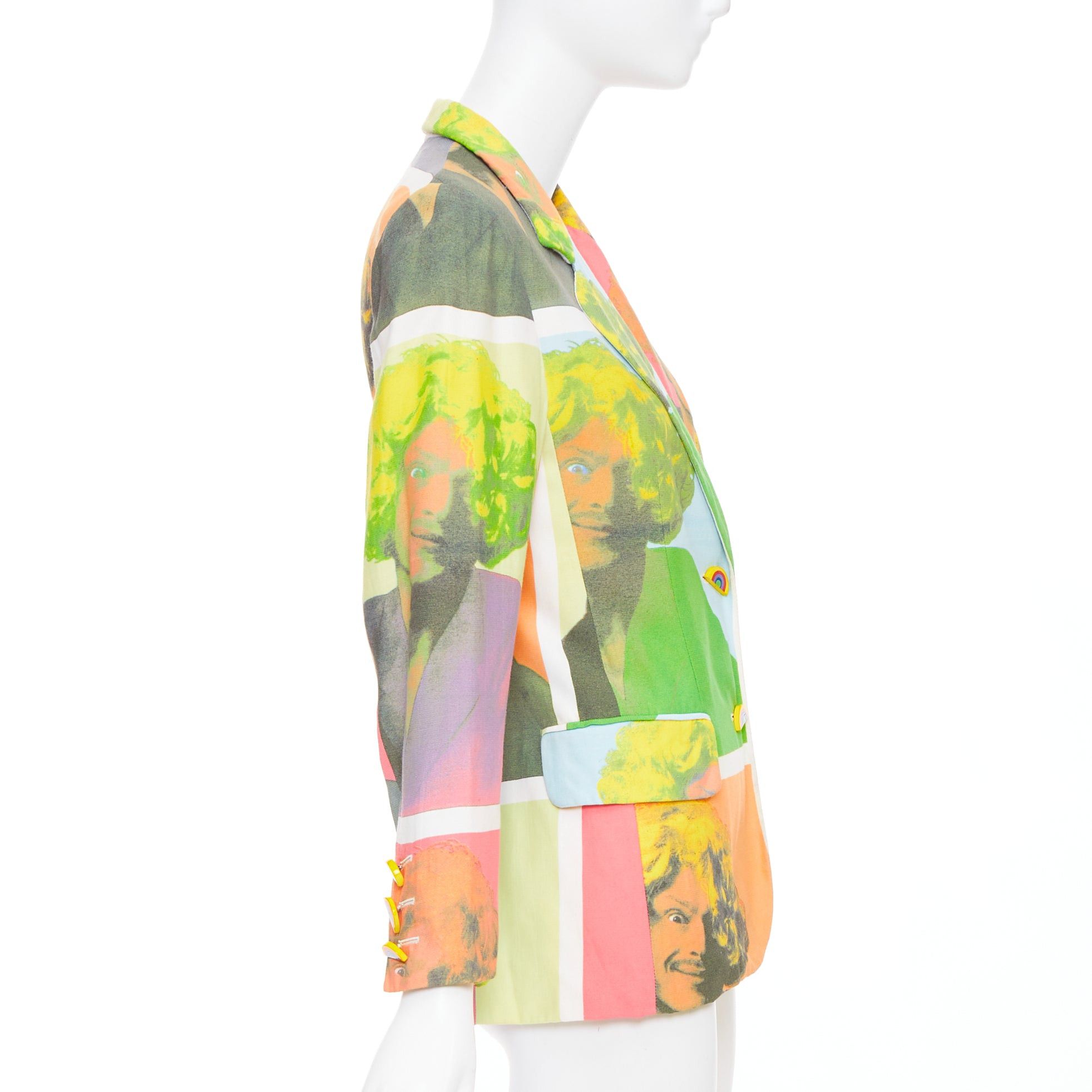 Moschino rare MOSCHINO 1994 Runway Pop Art Self Portrait rainbow button blazer IT38 XS Size XS / US 0-2 / IT 36-38 - 5 Thumbnail