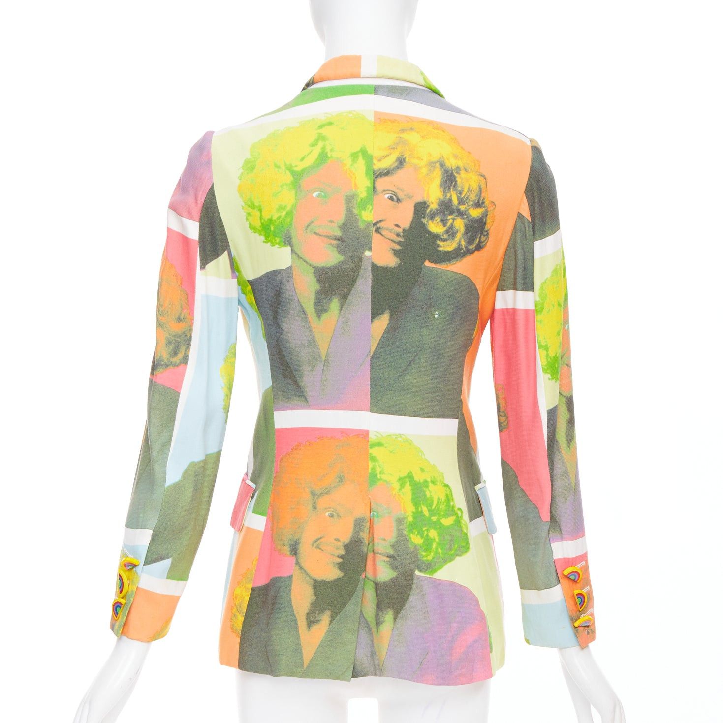 Moschino rare MOSCHINO 1994 Runway Pop Art Self Portrait rainbow button blazer IT38 XS Size XS / US 0-2 / IT 36-38 - 6 Thumbnail