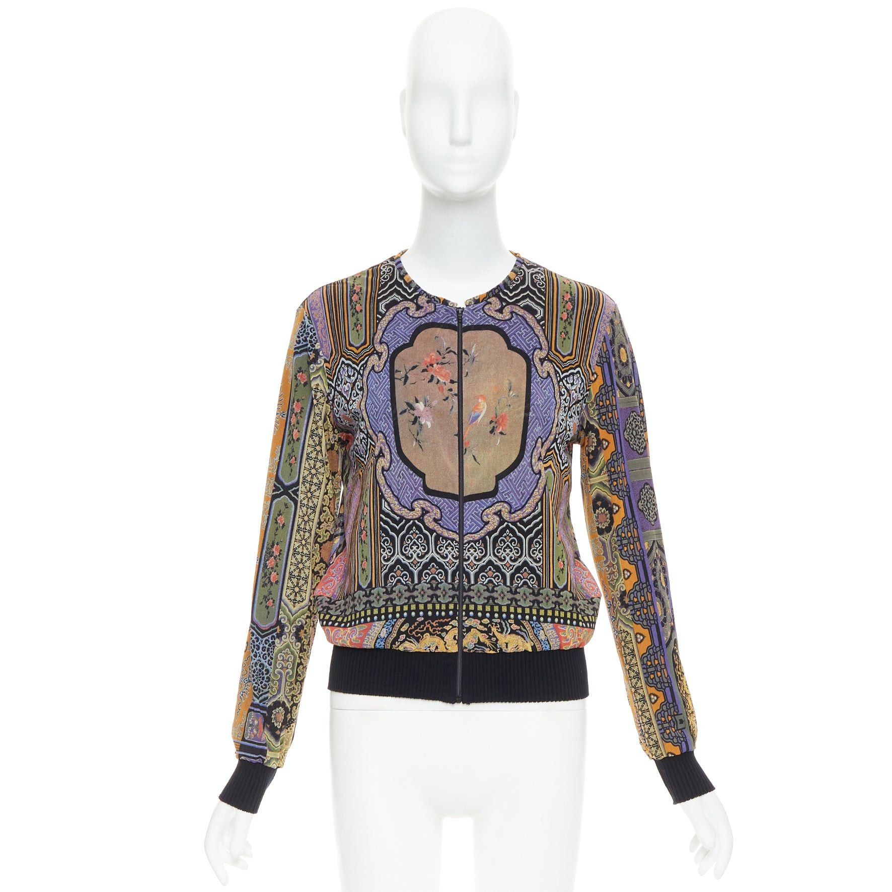 Vivienne Tam rare VIVIENNE TAM purple Dynasty chinoiserie dragon birds print bomber jacket Size M / US 6-8 / IT 42-44 - 10 Thumbnail