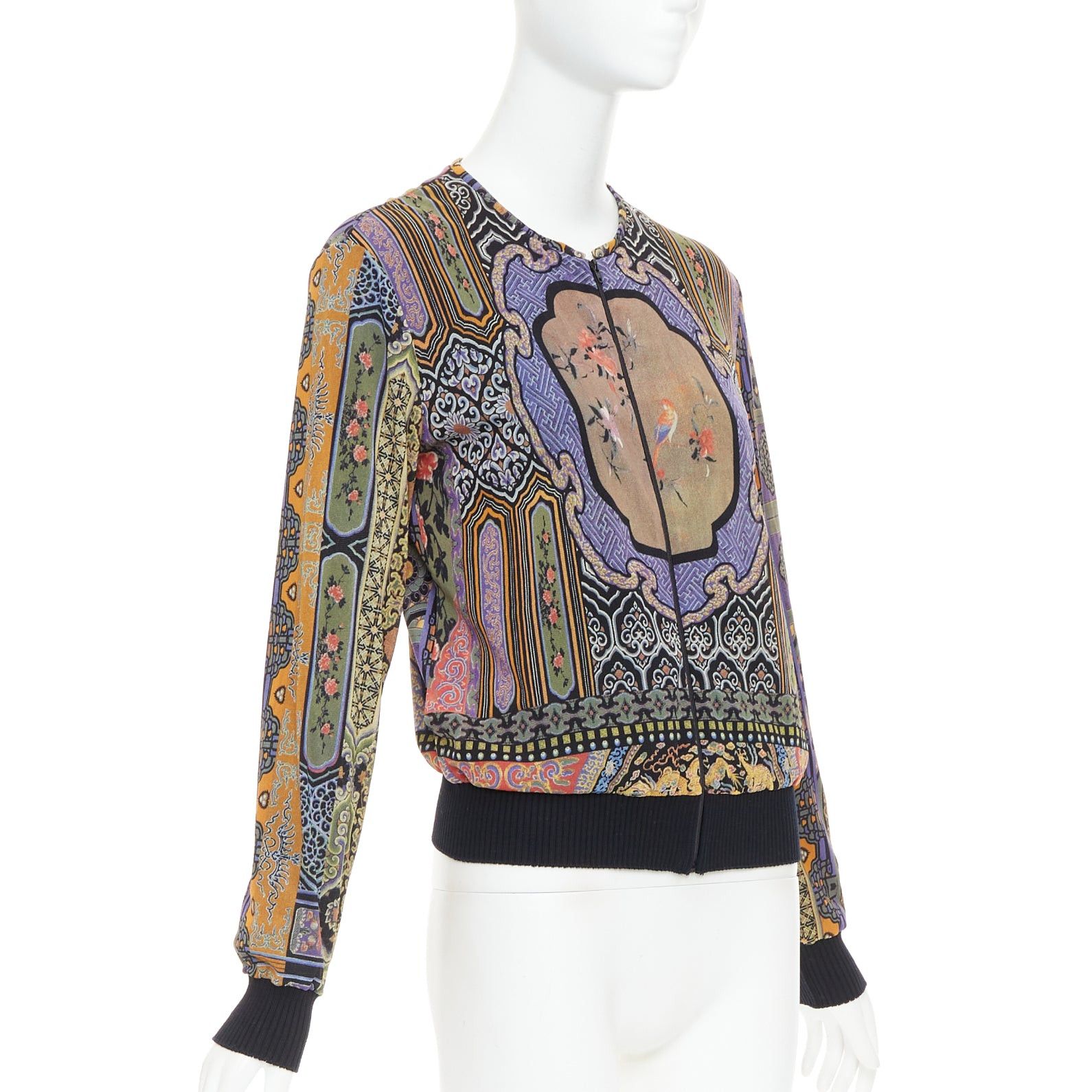 Vivienne Tam rare VIVIENNE TAM purple Dynasty chinoiserie dragon birds print bomber jacket Size M / US 6-8 / IT 42-44 - 4 Thumbnail
