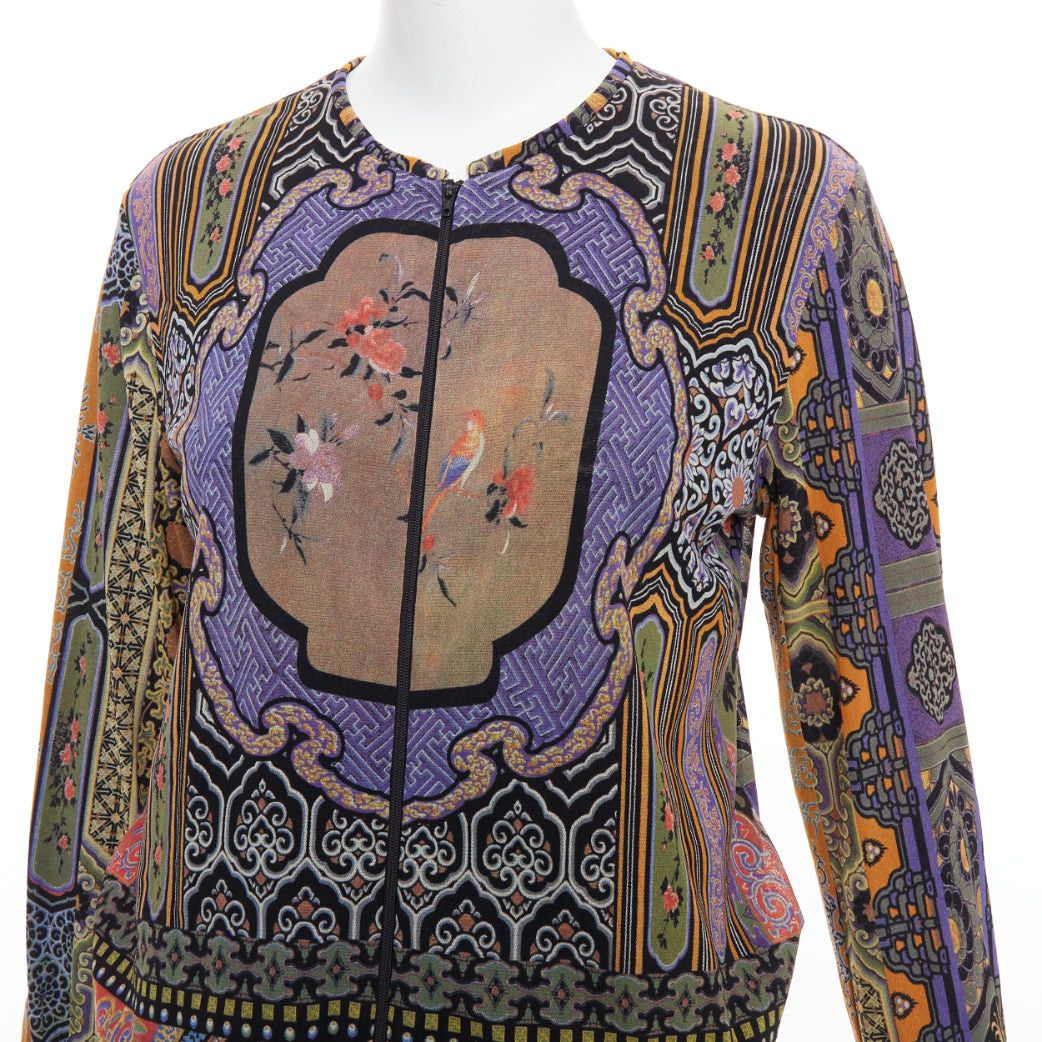 Vivienne Tam rare VIVIENNE TAM purple Dynasty chinoiserie dragon birds print bomber jacket Size M / US 6-8 / IT 42-44 - 8 Thumbnail