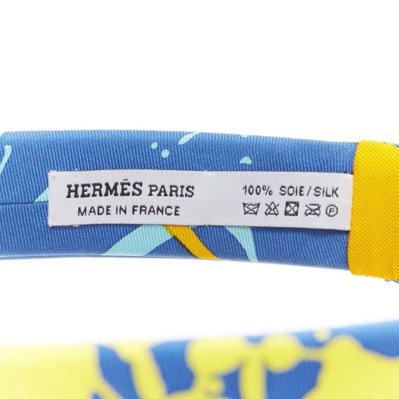 Hermes rare HERMES Bandeau Femme Mistinguette 100% silk blue yellow adjustable headband Size ONE SIZE - 8 Thumbnail