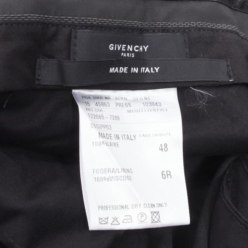 Givenchy GIVENCHY 100% wool black straight leg trousers pants EU48 M Size US 29 - 9 Thumbnail