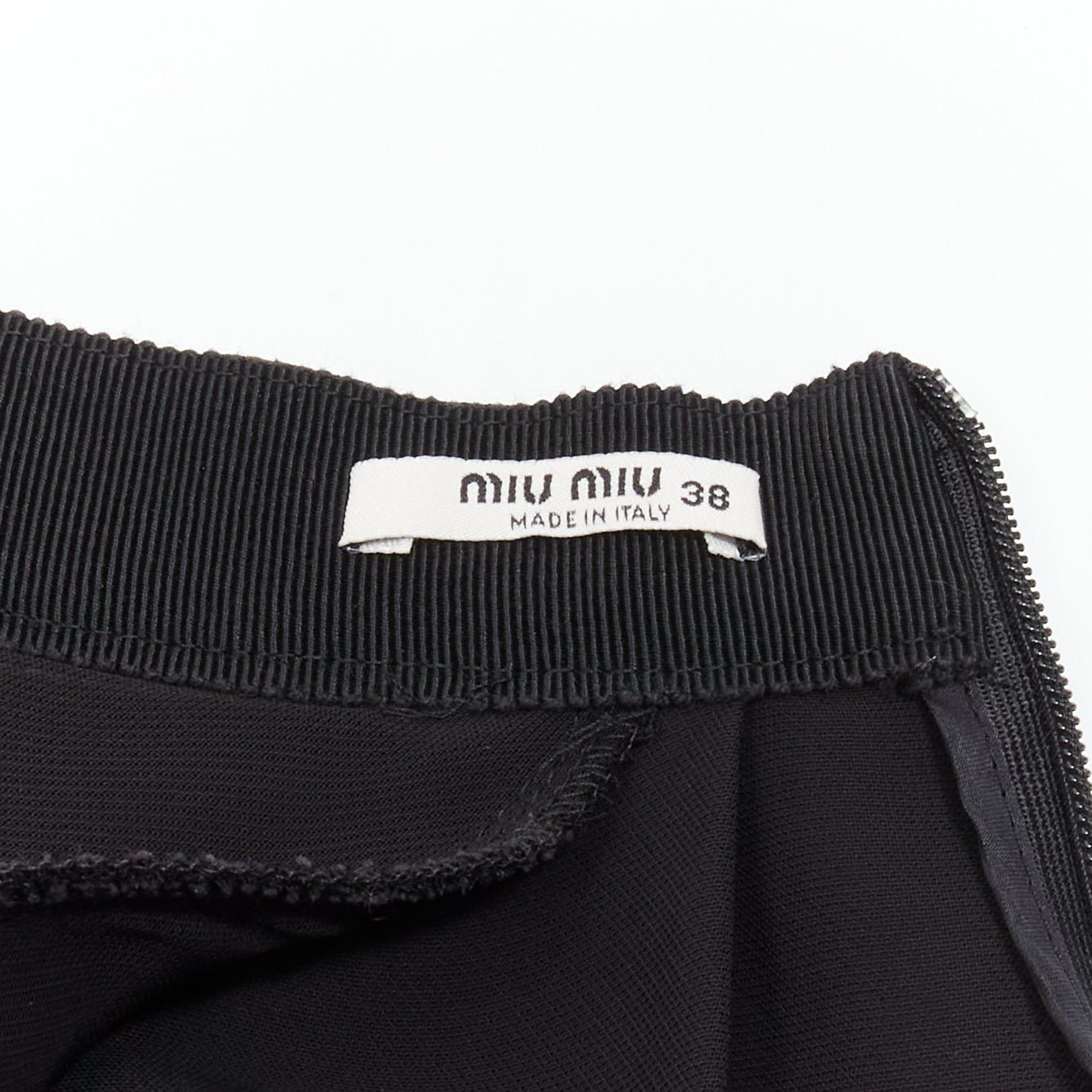 Miu Miu MIU MIU black asymmetric draped high waisted mini tulip skirt IT38 XS Size 26" / US 2 / IT 38 - 8 Thumbnail