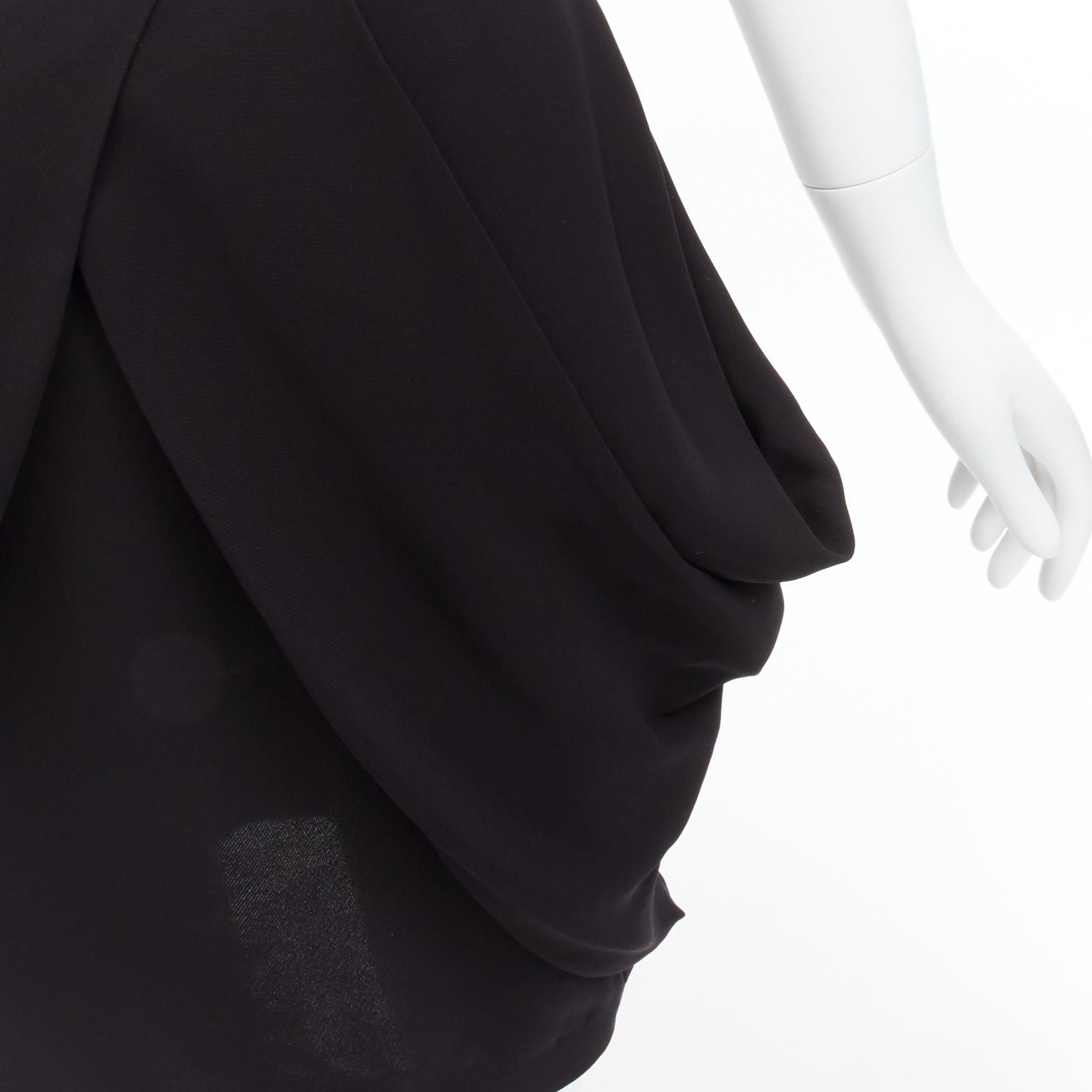 Miu Miu MIU MIU black asymmetric draped high waisted mini tulip skirt IT38 XS Size 26" / US 2 / IT 38 - 2 Thumbnail