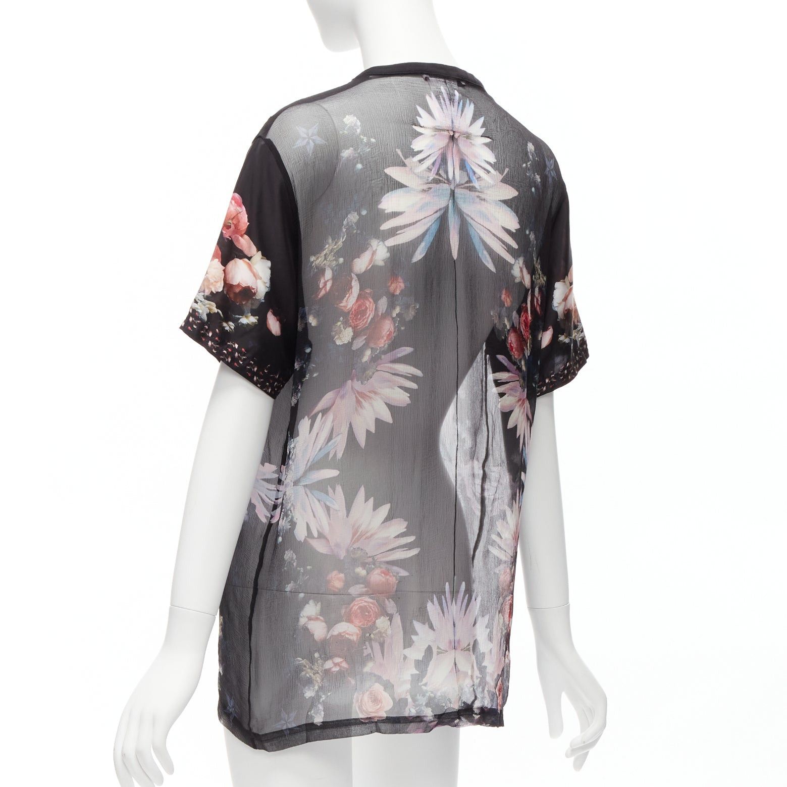 Givenchy GIVENCHY RICCARDO TISCI red black floral sheer romantic goth tshirt FR34 XS Size XS / US 0-2 / IT 36-38 - 6 Thumbnail