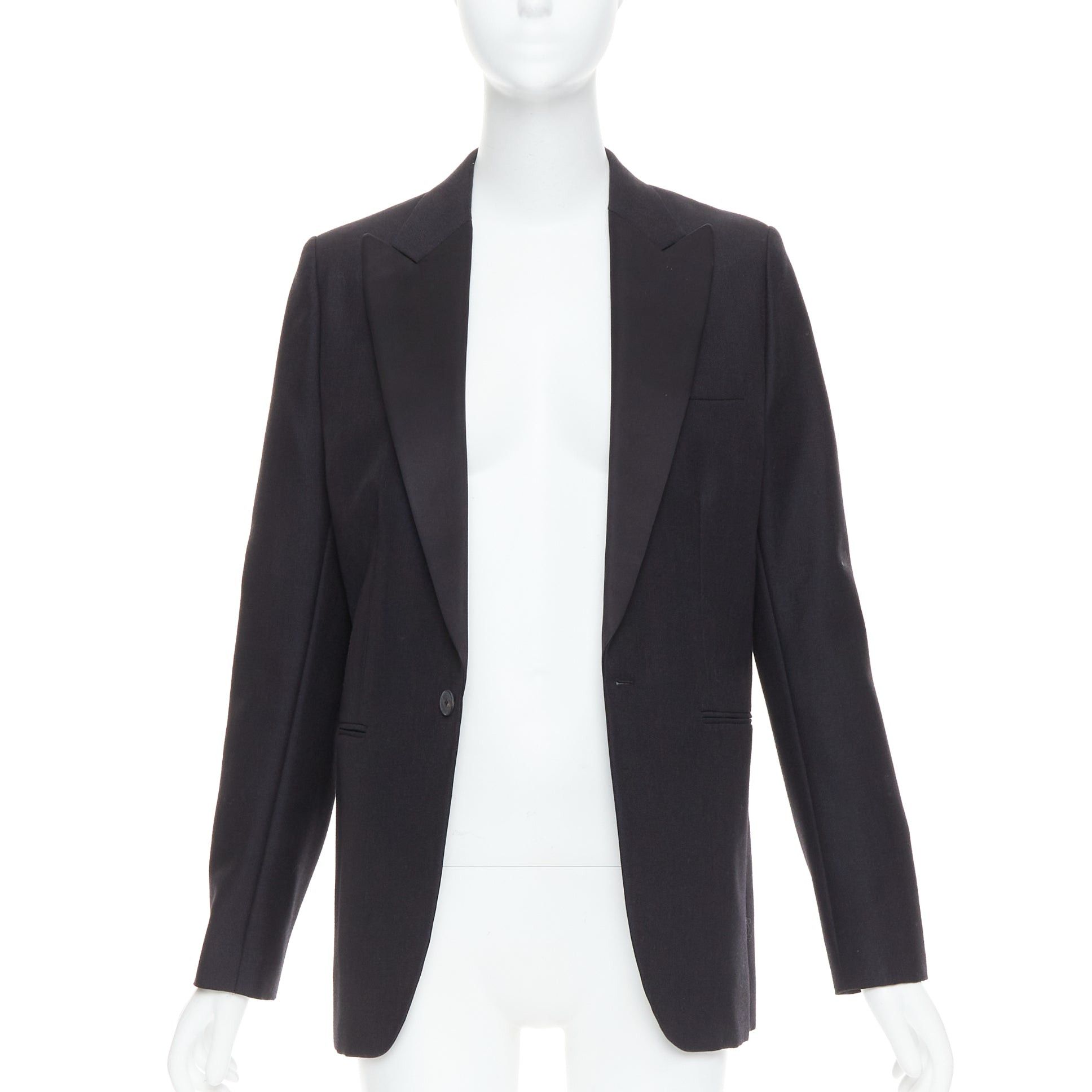Dior CHRISTIAN DIOR black wool mohair boxy peak collar tux jacket FR40 L Size M / US 6-8 / IT 42-44 - 3 Thumbnail