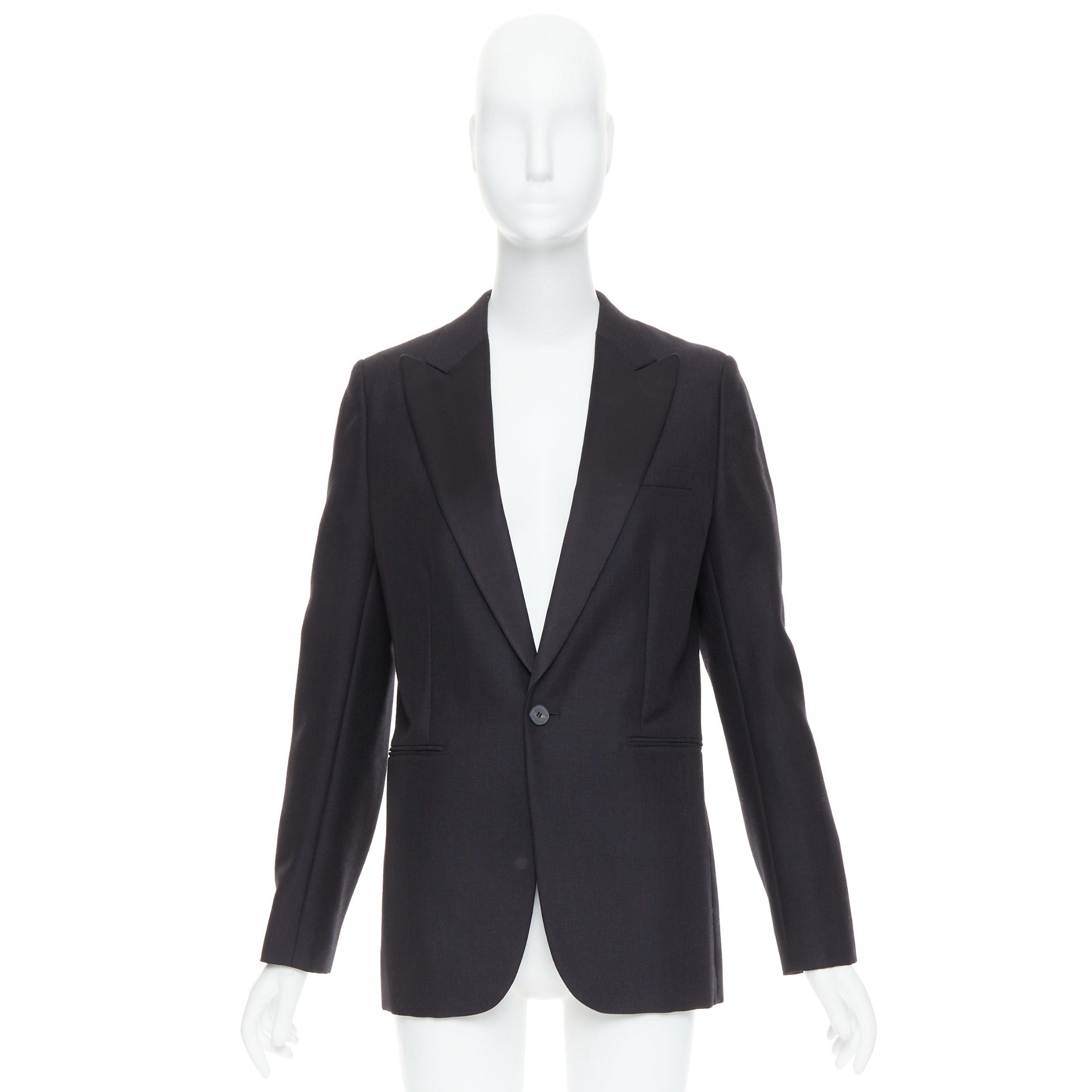 Dior CHRISTIAN DIOR black wool mohair boxy peak collar tux jacket FR40 L Size M / US 6-8 / IT 42-44 - 10 Thumbnail