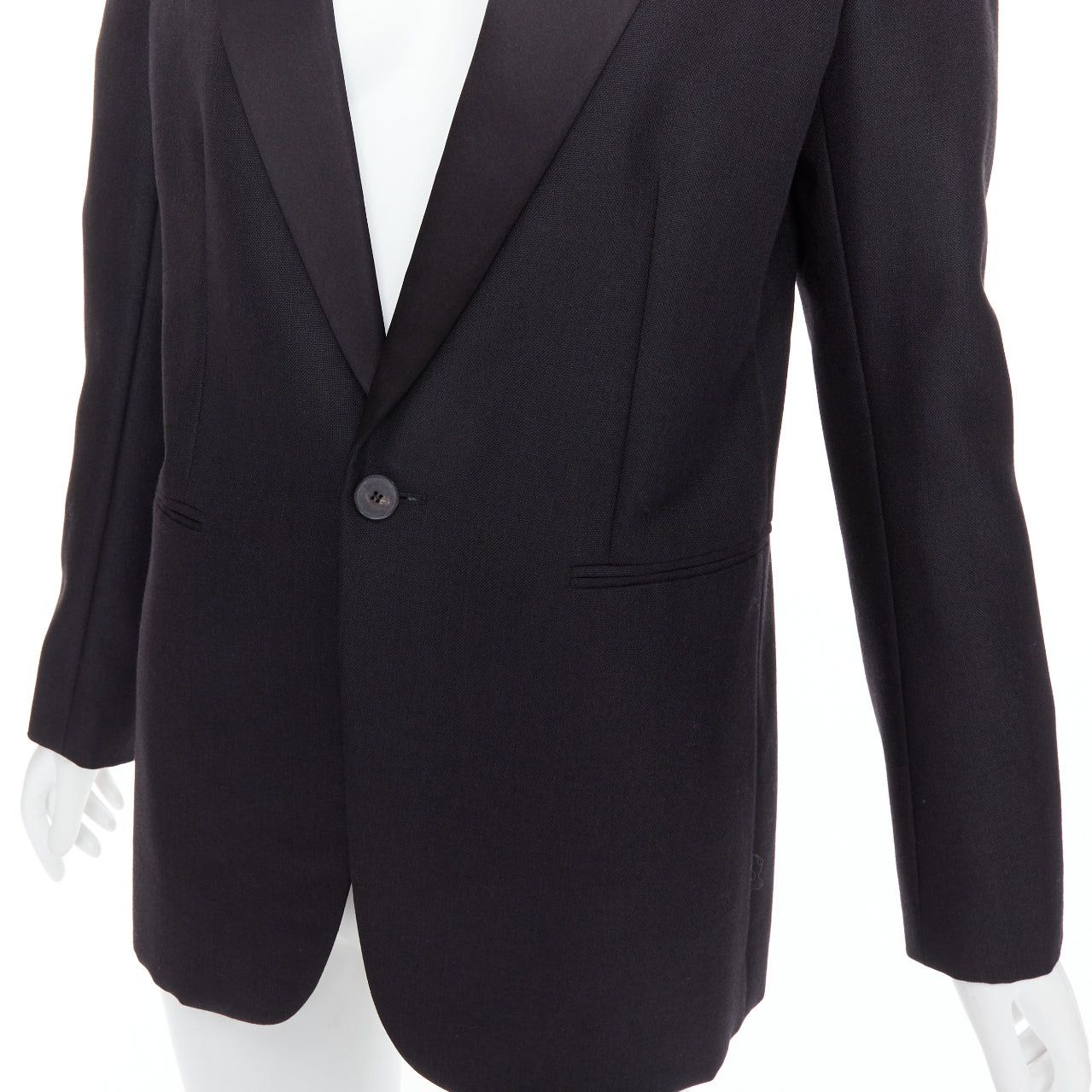 Dior CHRISTIAN DIOR black wool mohair boxy peak collar tux jacket FR40 L Size M / US 6-8 / IT 42-44 - 2 Thumbnail