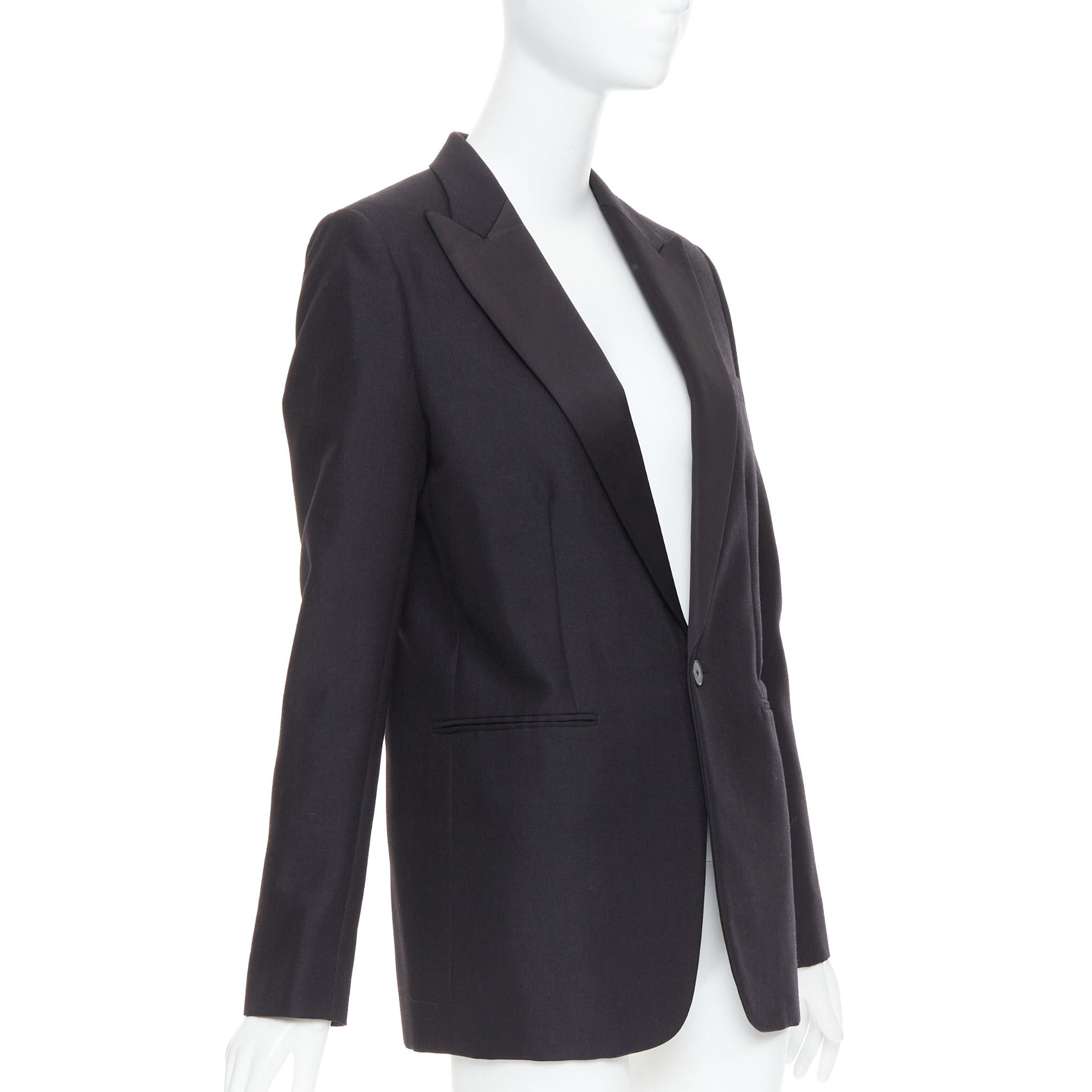 Dior CHRISTIAN DIOR black wool mohair boxy peak collar tux jacket FR40 L Size M / US 6-8 / IT 42-44 - 4 Thumbnail