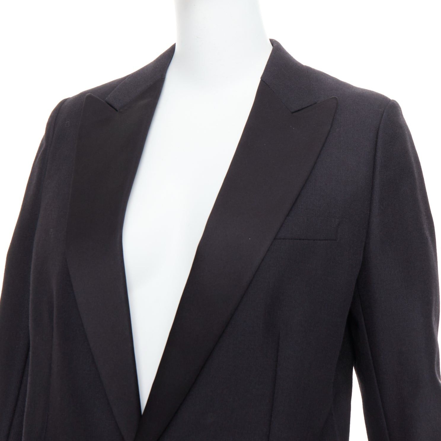Dior CHRISTIAN DIOR black wool mohair boxy peak collar tux jacket FR40 L Size M / US 6-8 / IT 42-44 - 8 Thumbnail