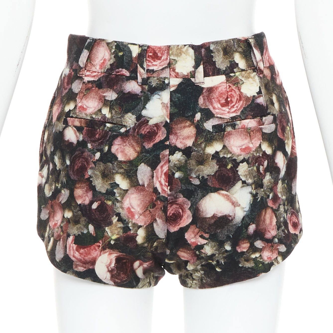 Givenchy GIVENCHY Tisci 2013 black pink rose floral print high cut shorts Size 27" / US 4 / IT 40 - 5 Thumbnail