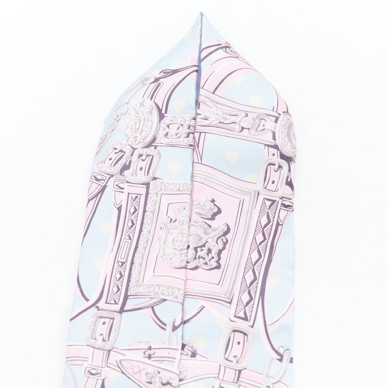 Hermes HERMES Silk Brides De Gala Love Twilly Bleu Ciel Parme Vert silk scarf Size ONE SIZE - 3 Thumbnail