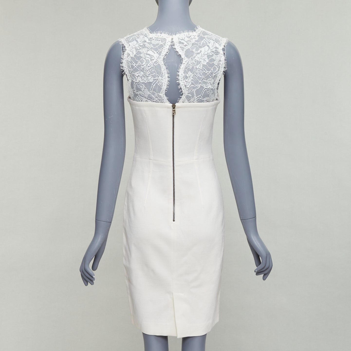 Emilio Pucci EMILIO PUCCI cream virgin wool blend lace collar cocktail dress IT40 S Size S / US 4 / IT 40 - 5 Thumbnail