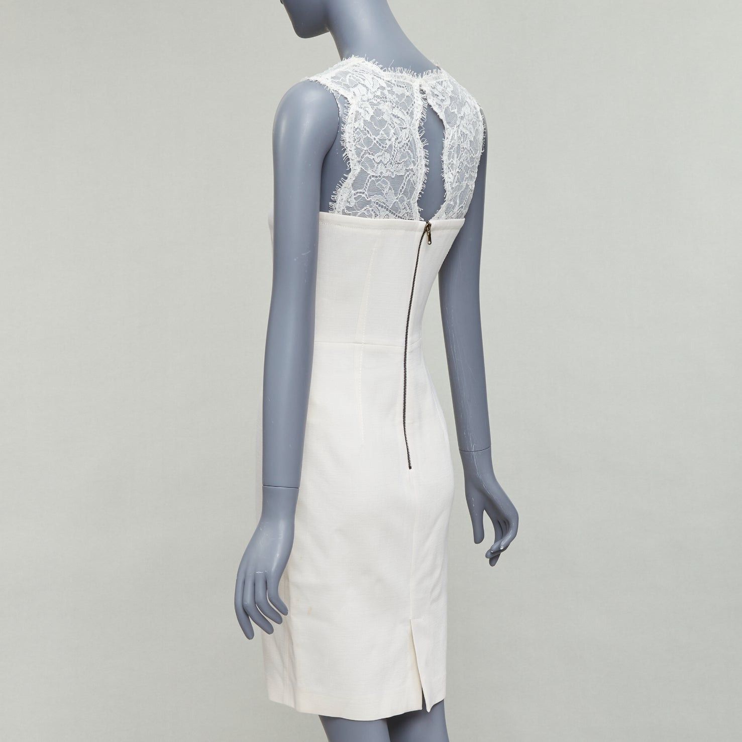 Emilio Pucci EMILIO PUCCI cream virgin wool blend lace collar cocktail dress IT40 S Size S / US 4 / IT 40 - 6 Thumbnail