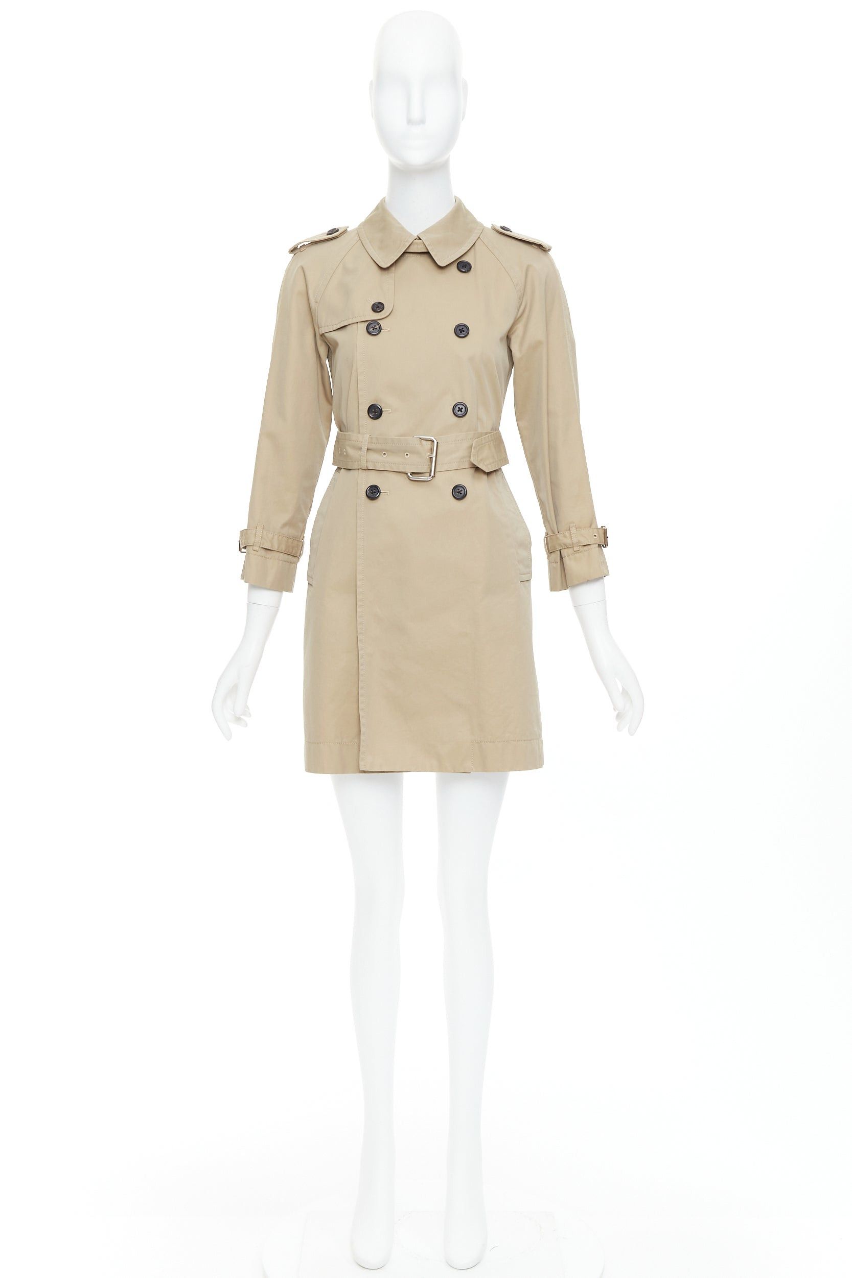 Marc Jacobs MARC JACOBS beige cotton black horn buttons trench coat US2 S Size S / US 4 / IT 40 - 10 Thumbnail