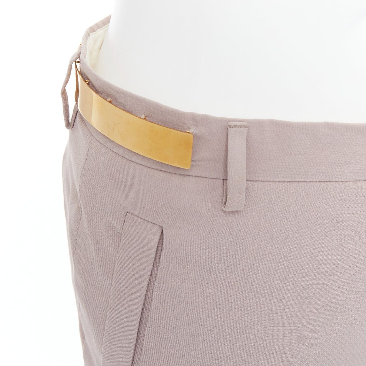 Givenchy GIVENCHY Riccardo Tisci Runway gold waist metal bar pink pants FR36 S Size 28" / US 6 / IT 42 - 2 Thumbnail