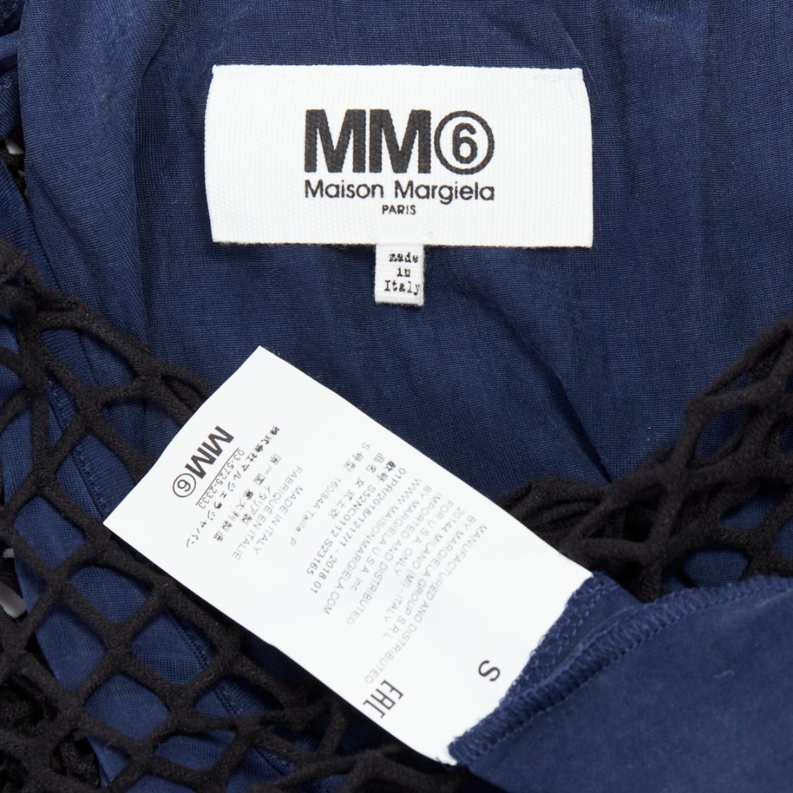 Maison Margiela MAISON MARGIELA MM6 black mesh net blue cupro blend layered tank top S Size S / US 4 / IT 40 - 8 Thumbnail