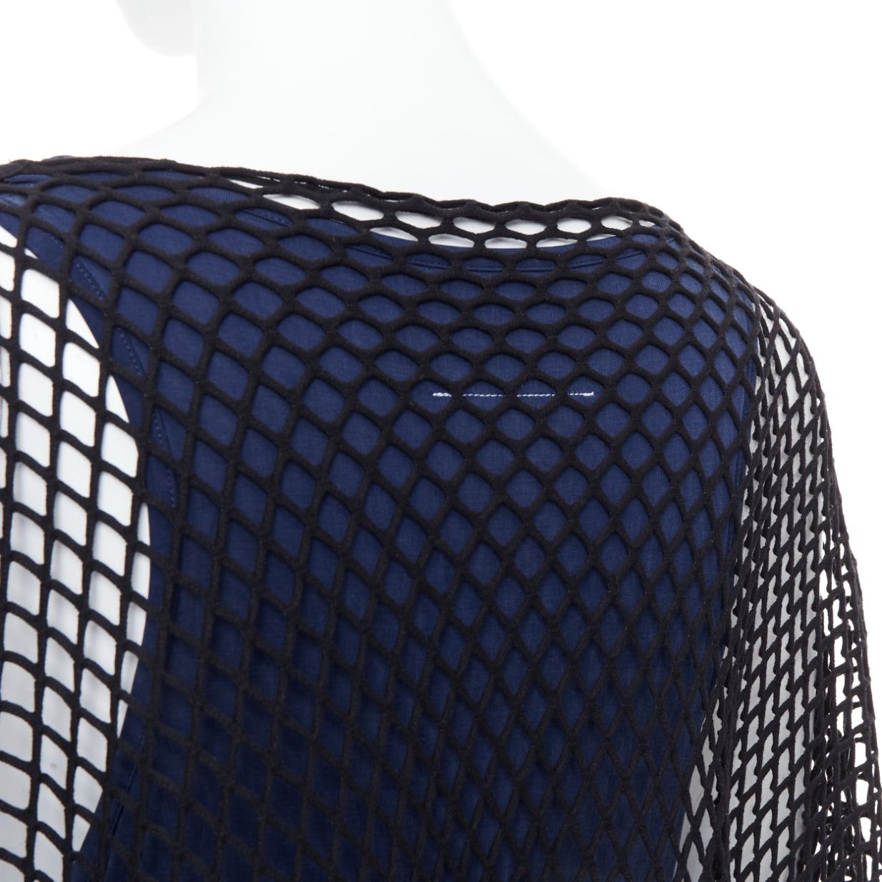 Maison Margiela MAISON MARGIELA MM6 black mesh net blue cupro blend layered tank top S Size S / US 4 / IT 40 - 7 Thumbnail