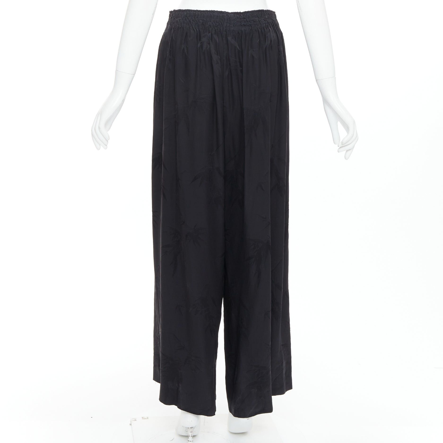 Other MS MIN 100% silk black bamboo brocade relaxed shirt pants set Size 26" / US 2 / IT 38 - 9 Thumbnail