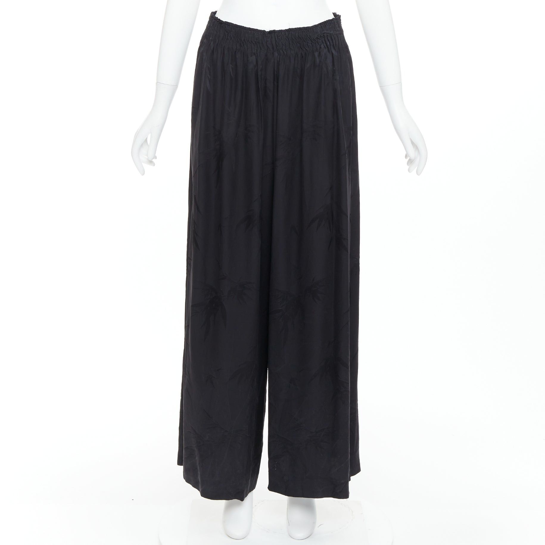 Other MS MIN 100% silk black bamboo brocade relaxed shirt pants set Size 26" / US 2 / IT 38 - 8 Thumbnail