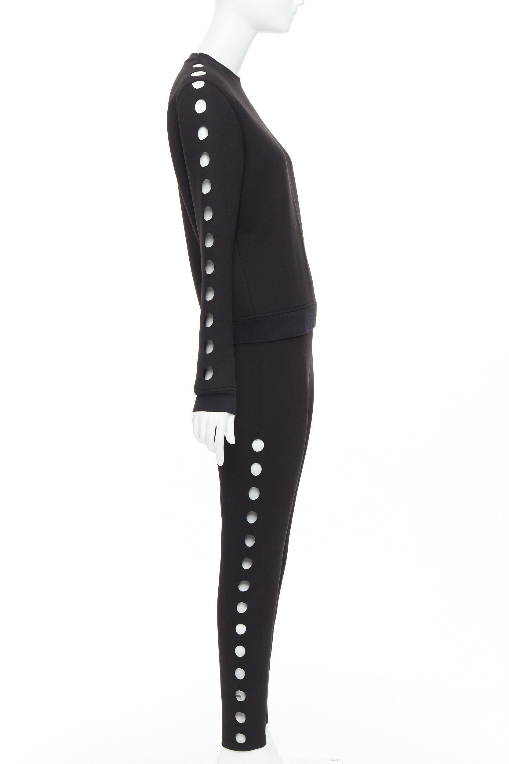 Opening Ceremony OPENING CEREMONY Cut-out black neoprene laser cut holes top pants set S Size 27" / US 4 / IT 40 - 4 Thumbnail