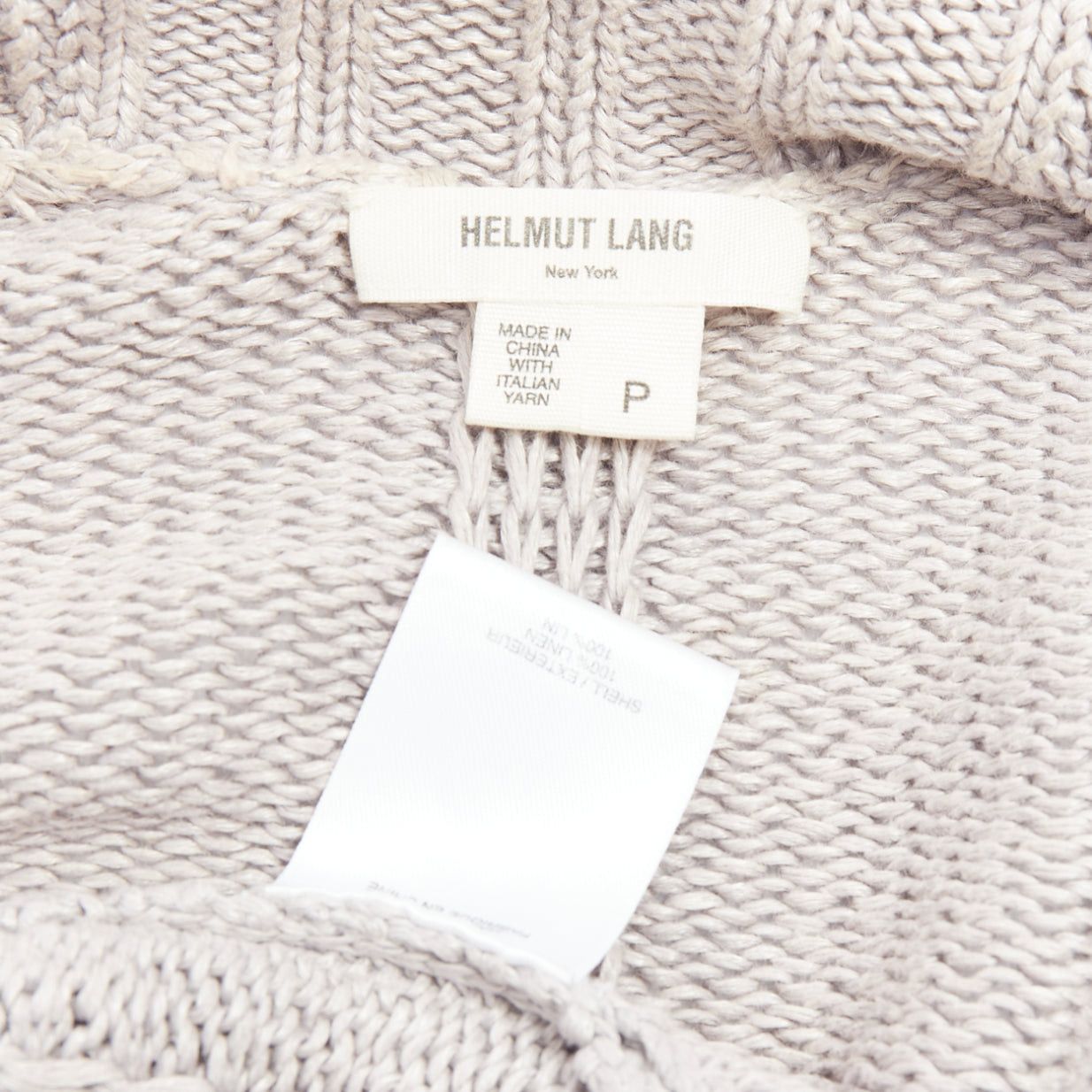 Helmut Lang HELMUT LANG 100% linen light grey knit long sleeve open cardigan XS Size S / US 4 / IT 40 - 8 Thumbnail