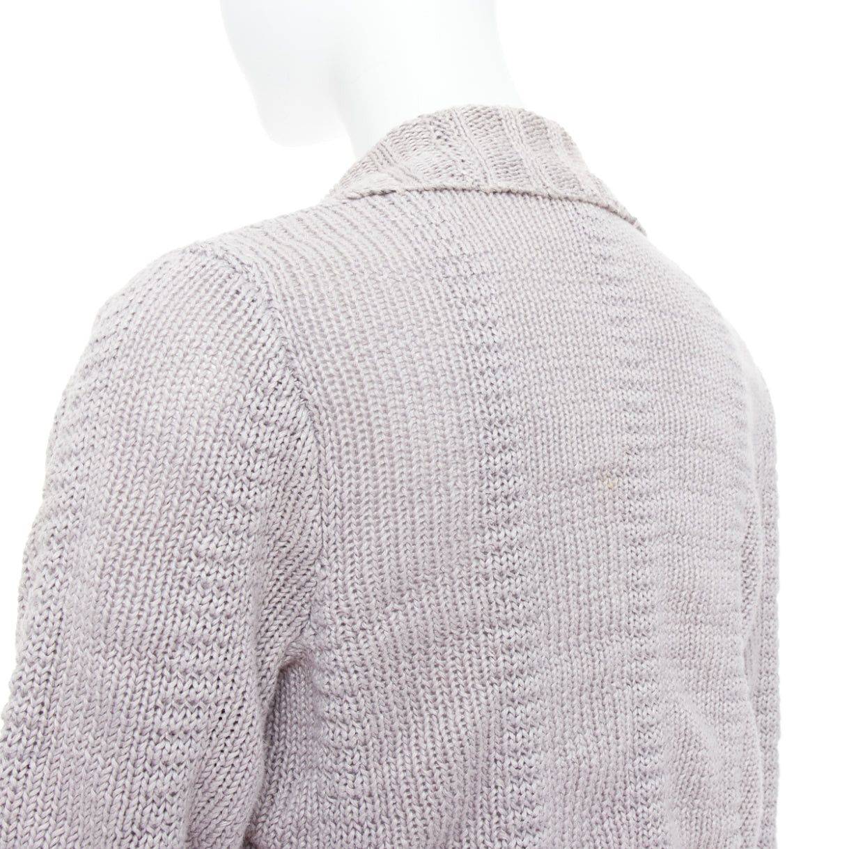 Helmut Lang HELMUT LANG 100% linen light grey knit long sleeve open cardigan XS Size S / US 4 / IT 40 - 7 Thumbnail