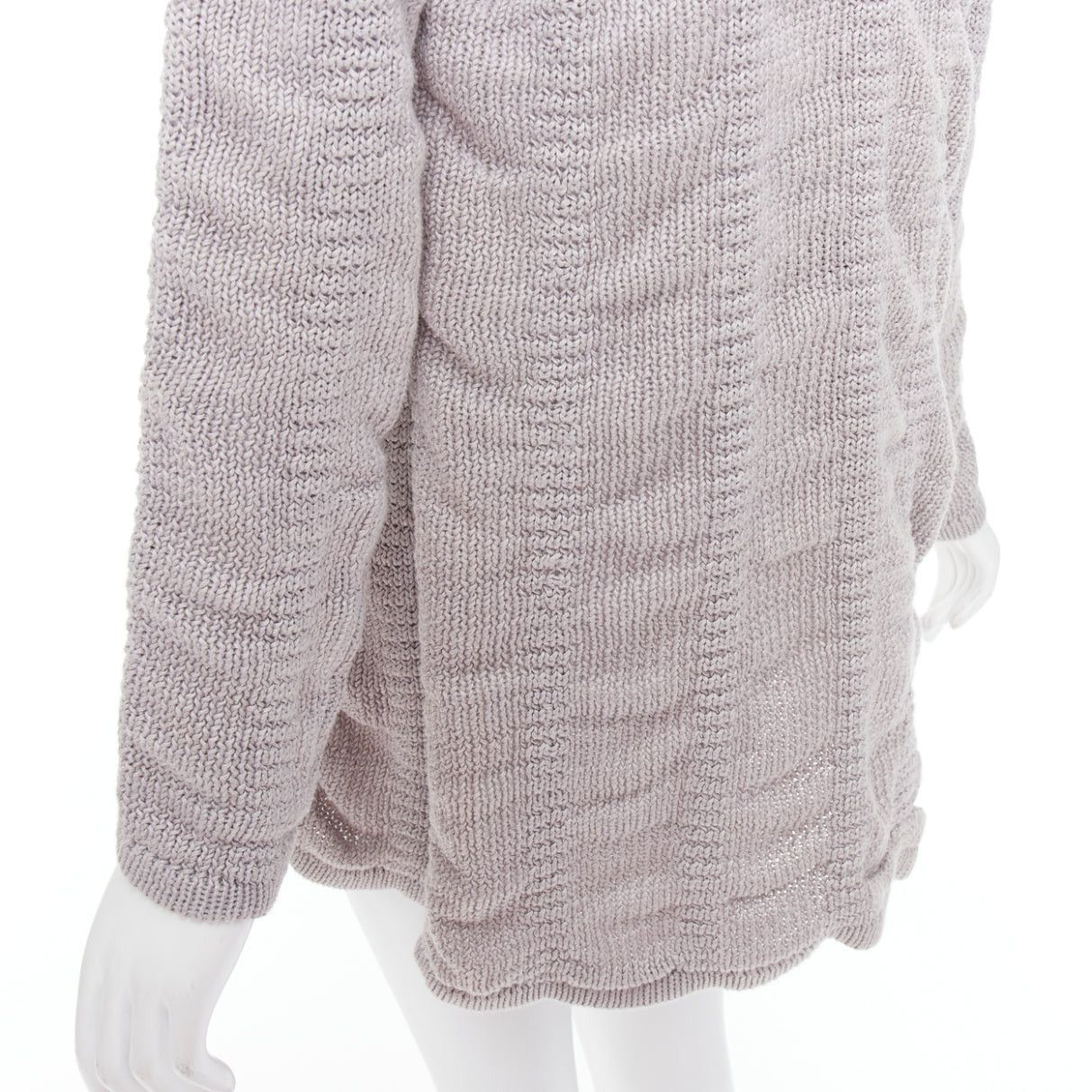 Helmut Lang HELMUT LANG 100% linen light grey knit long sleeve open cardigan XS Size S / US 4 / IT 40 - 2 Thumbnail