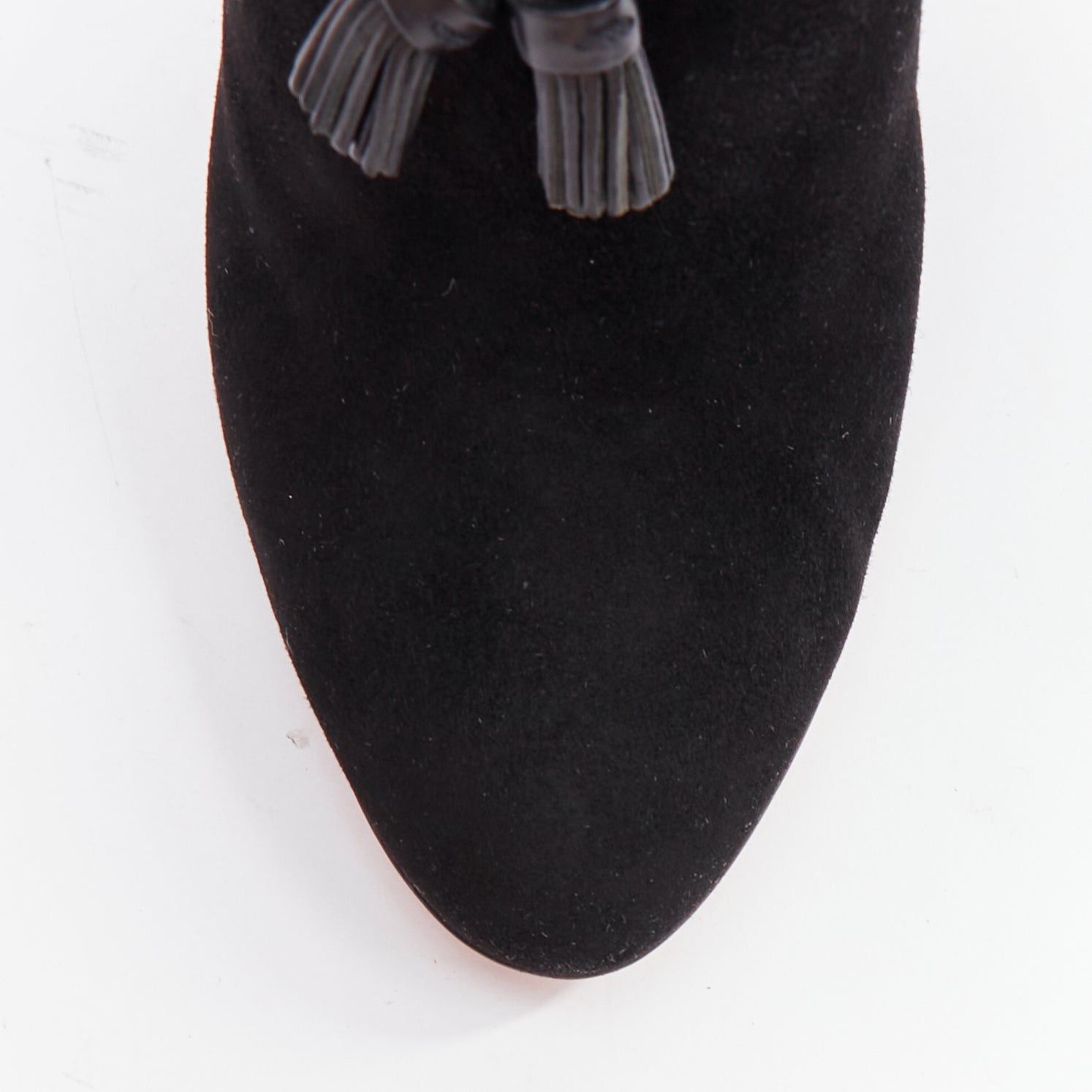 Gianvito Rossi GIANVITO ROSSI black suede leather tassel front stiletto booties EU37.5 Size US 7.5 / IT 37.5 - 6 Thumbnail