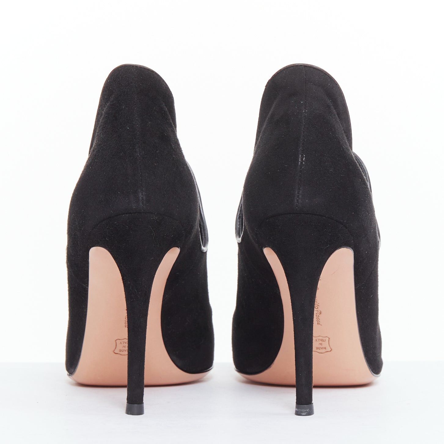 Gianvito Rossi GIANVITO ROSSI black suede leather tassel front stiletto booties EU37.5 Size US 7.5 / IT 37.5 - 5 Thumbnail