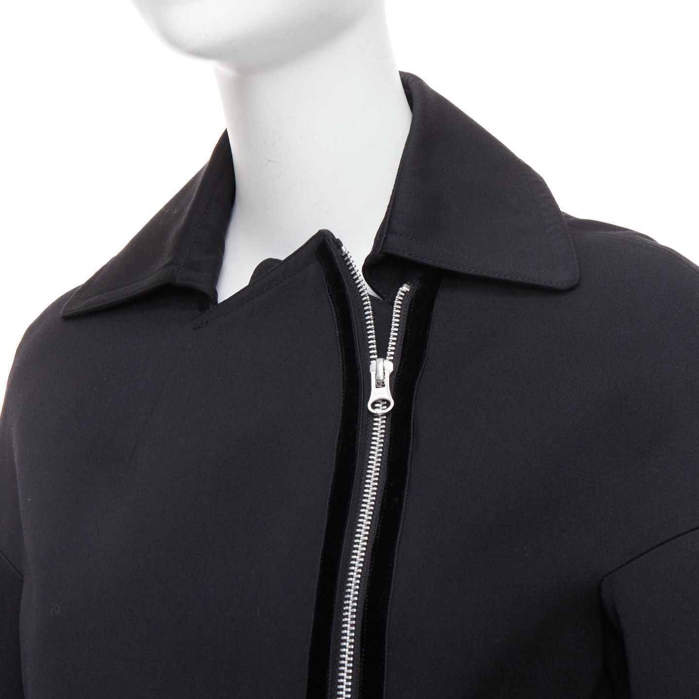 Other KEITA MARUYAMA black wool blend red petal cuffs flare biker jacket JP2 M Size M / US 6-8 / IT 42-44 - 8 Thumbnail