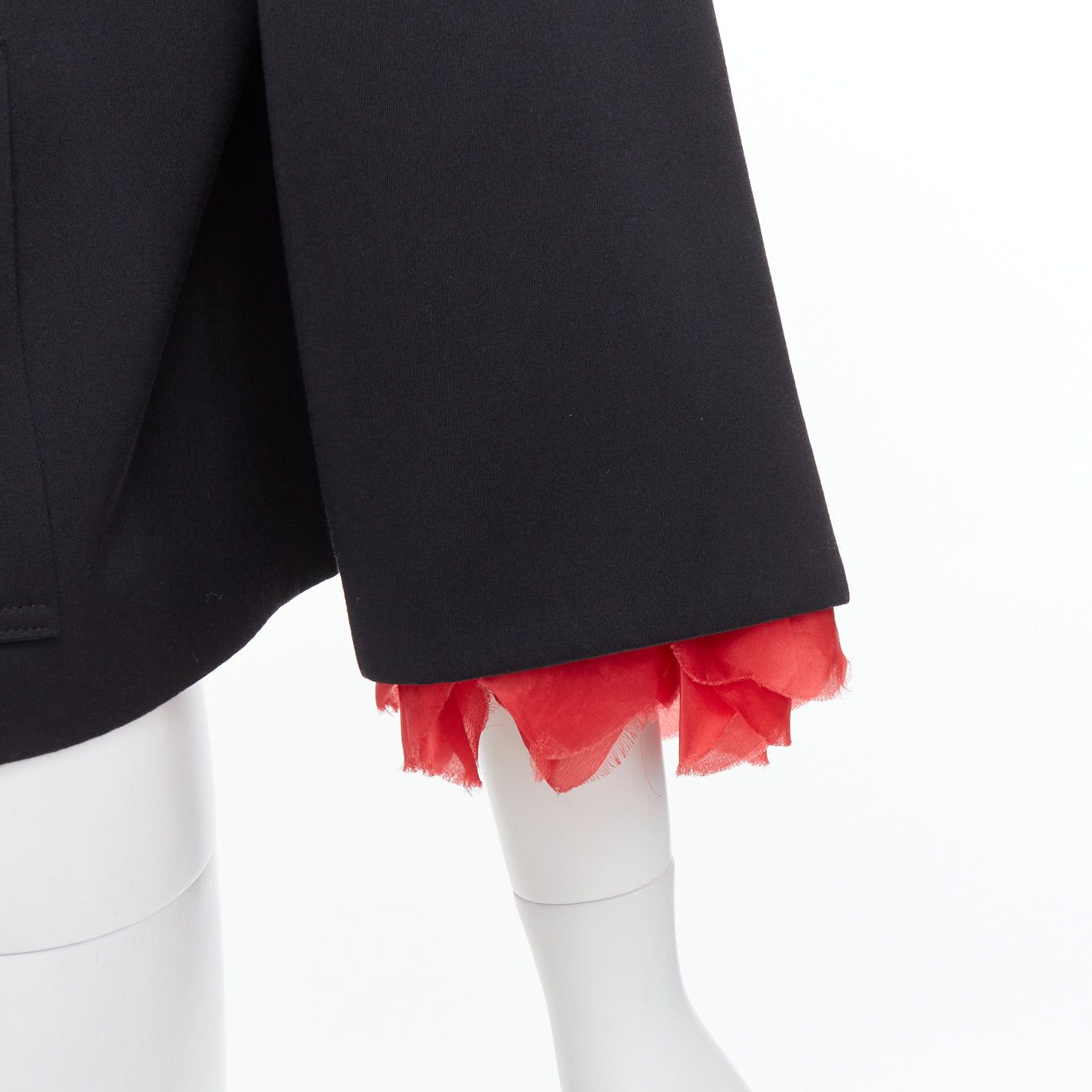 Other KEITA MARUYAMA black wool blend red petal cuffs flare biker jacket JP2 M Size M / US 6-8 / IT 42-44 - 2 Thumbnail