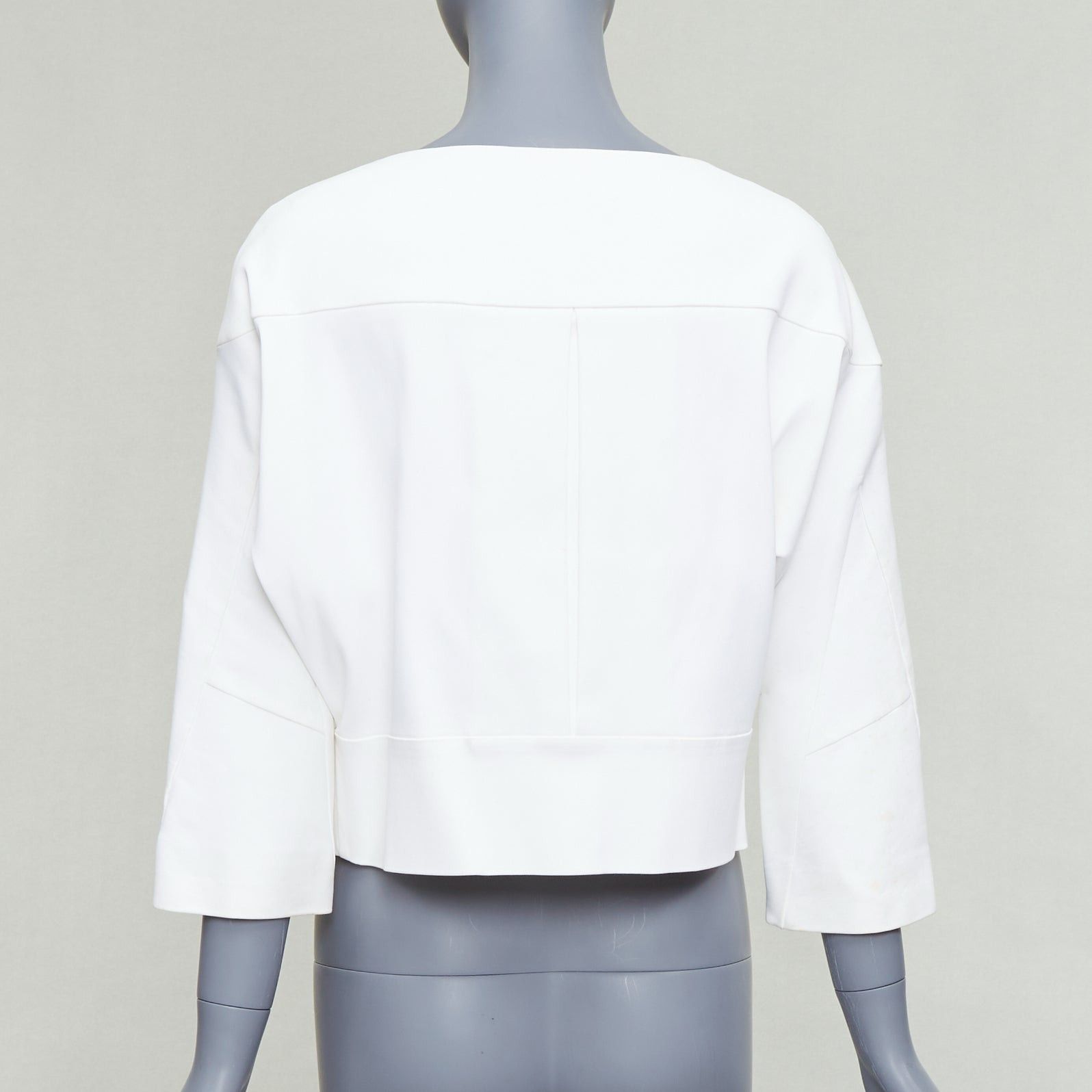 Chloe CHLOE white cotton batwing square collar zip cuff crop jacket FR36 S Size S / US 4 / IT 40 - 6 Thumbnail