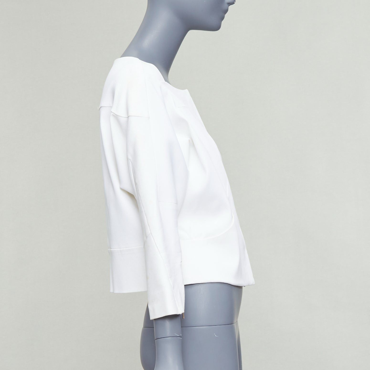 Chloe CHLOE white cotton batwing square collar zip cuff crop jacket FR36 S Size S / US 4 / IT 40 - 5 Thumbnail